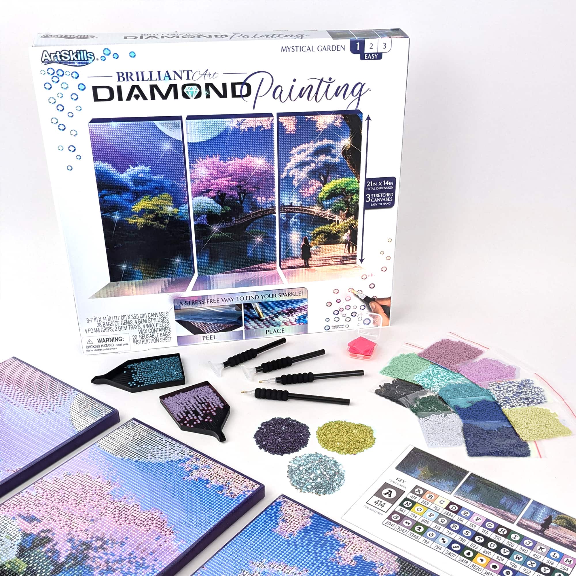 ArtSkills&#xAE; Brilliant Art Mystical Garden Stretched Canvas Diamond Painting Kit