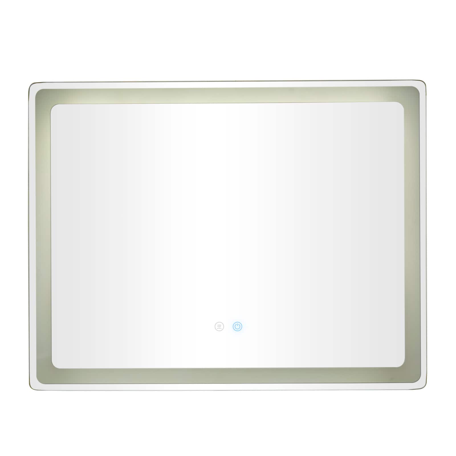Clear Glass Modern Anti Fog Mirror, 36&#x22; x 1&#x22; x 28&#x22;