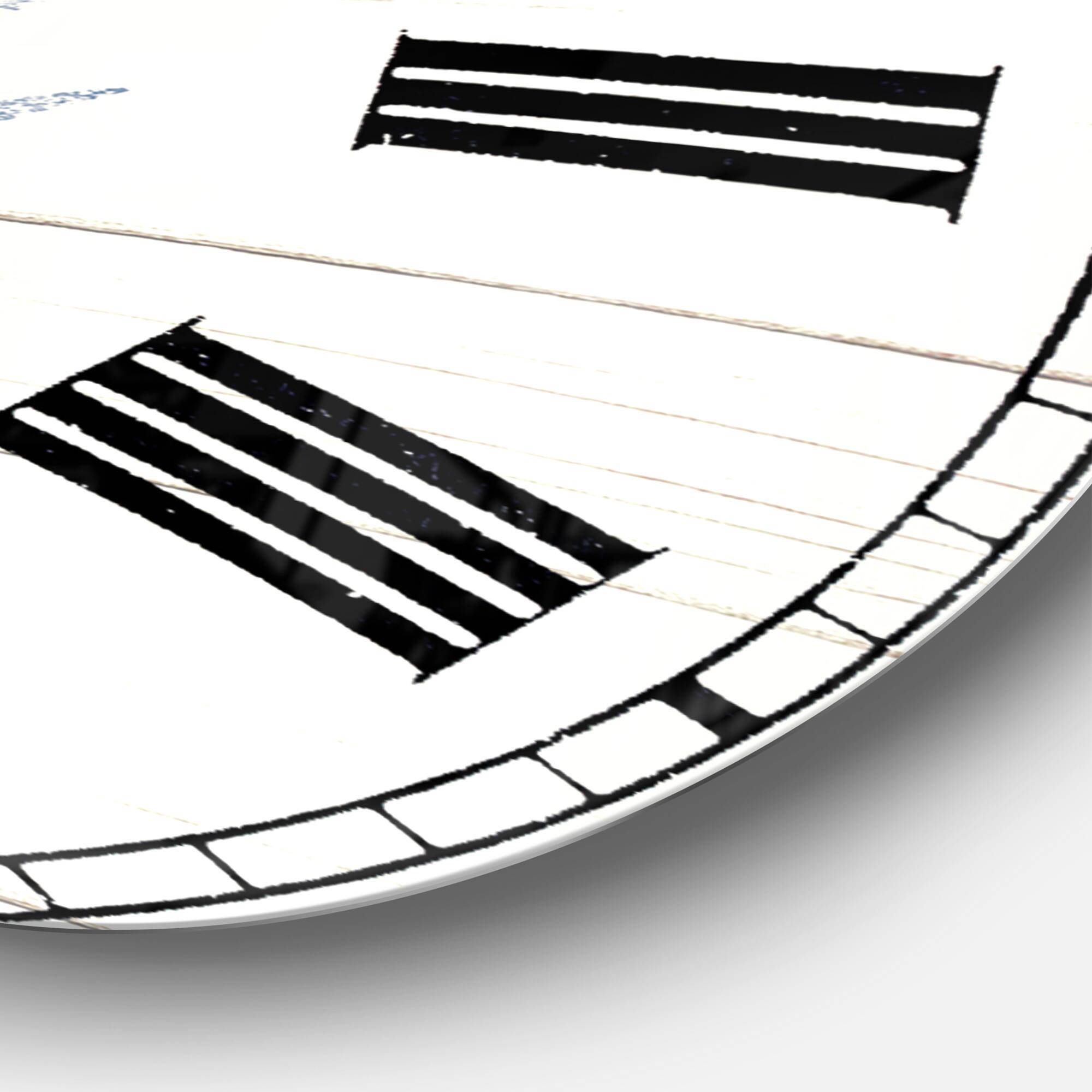 Designart 'Blue Fern Print On Wood I Traditional Wall Clock