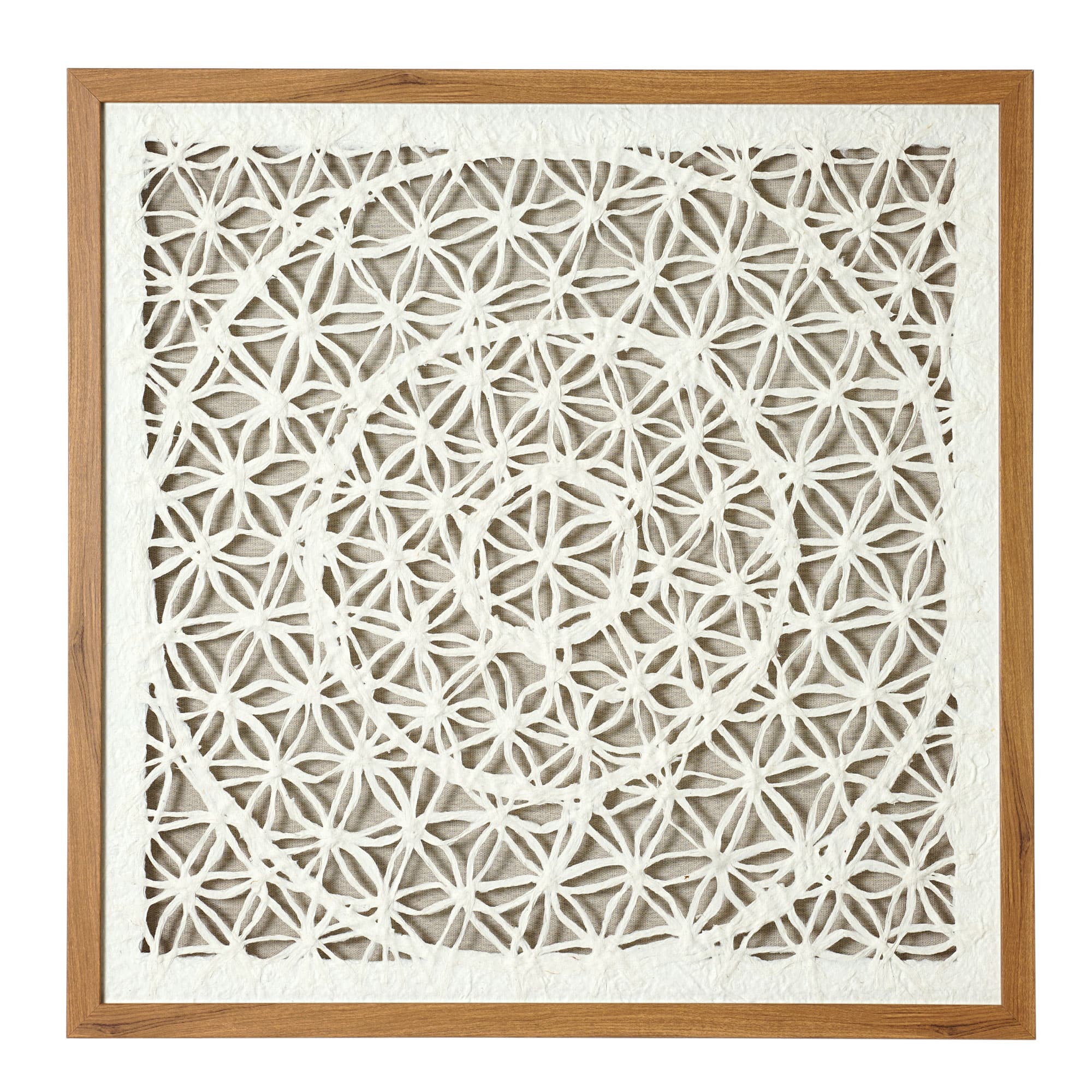 American Art D&#xE9;cor&#x2122; 23.5&#x22; Handmade Framed Natural Rice Paper and Linen Wall D&#xE9;cor