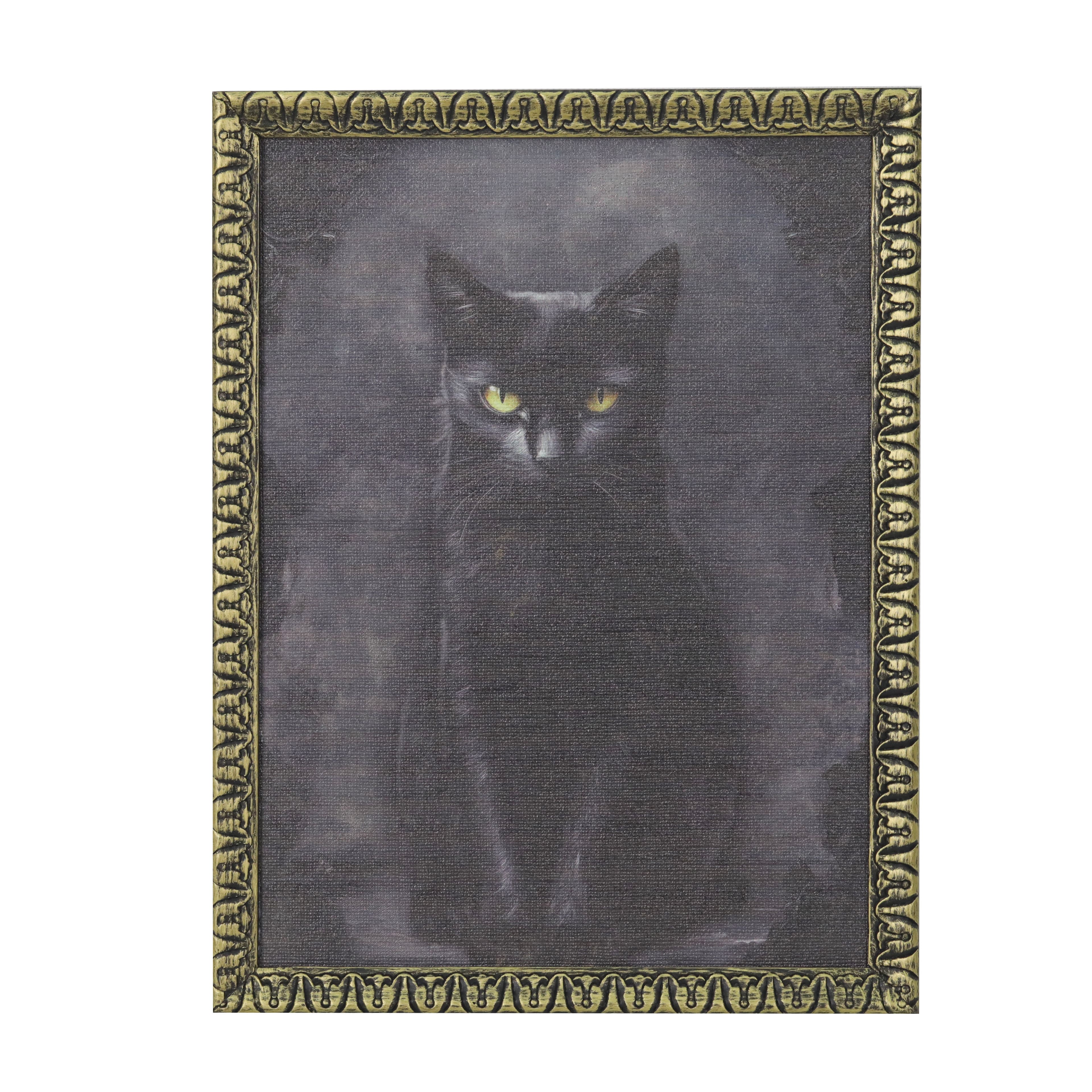 Black Cat Portrait Wall Art in Ornate Gold Frame by Ashland&#xAE;