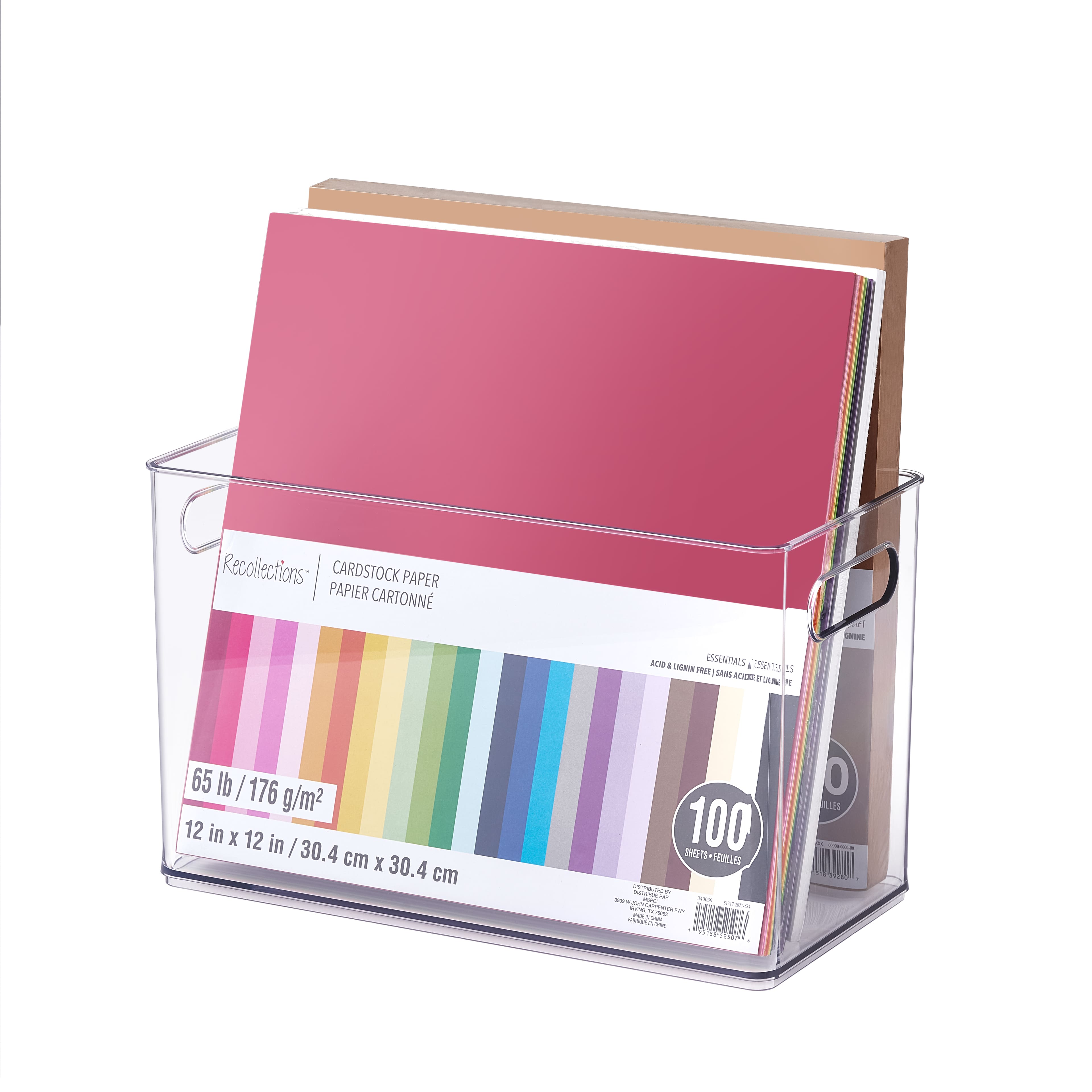 Contenant de rangement transparent avec poignées de 33 cm x 16,5 cm d’Ordonnez simplement