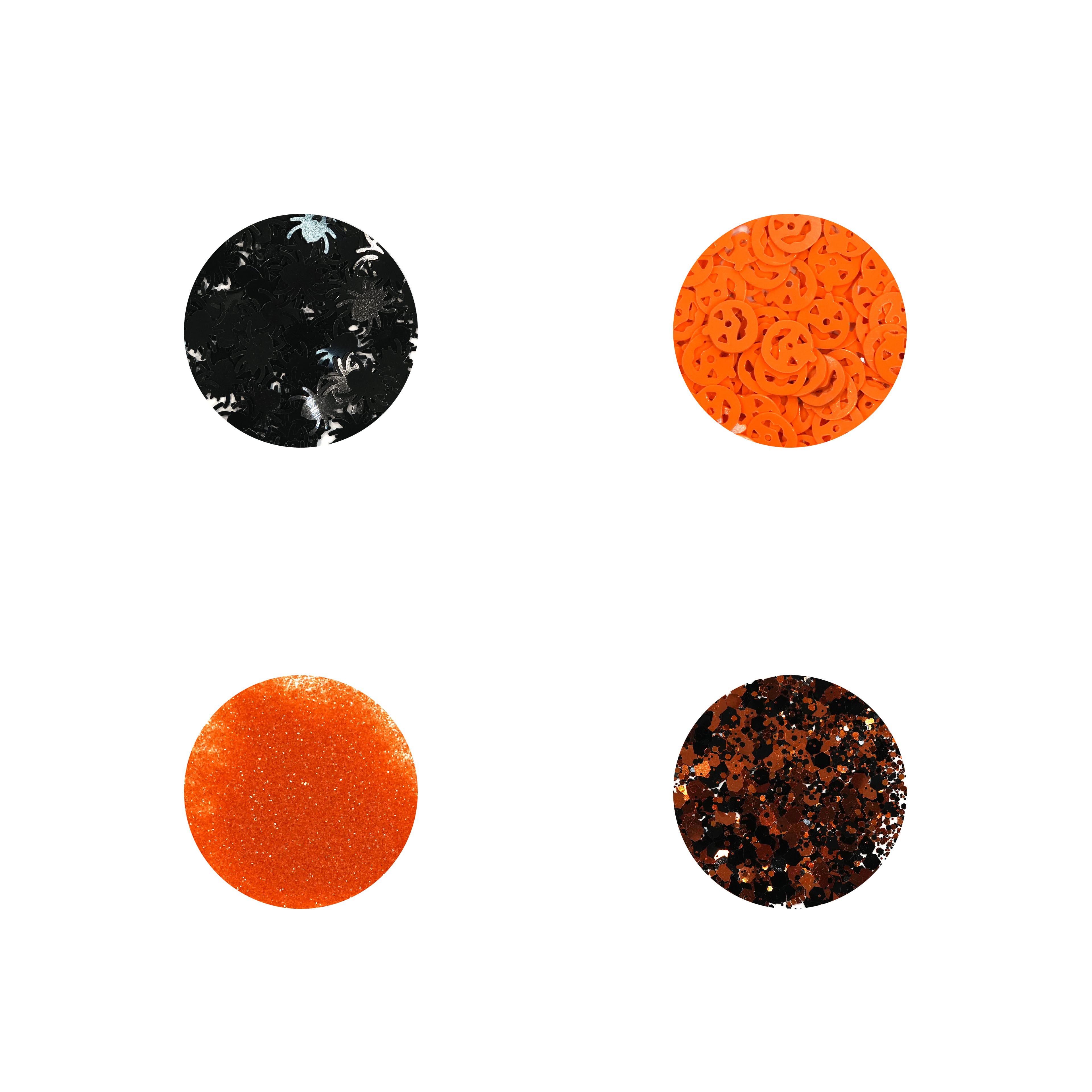 Halloween Pumpkins &#x26; Spiders Mixed 4-Piece Glitter Set by Recollections&#x2122;