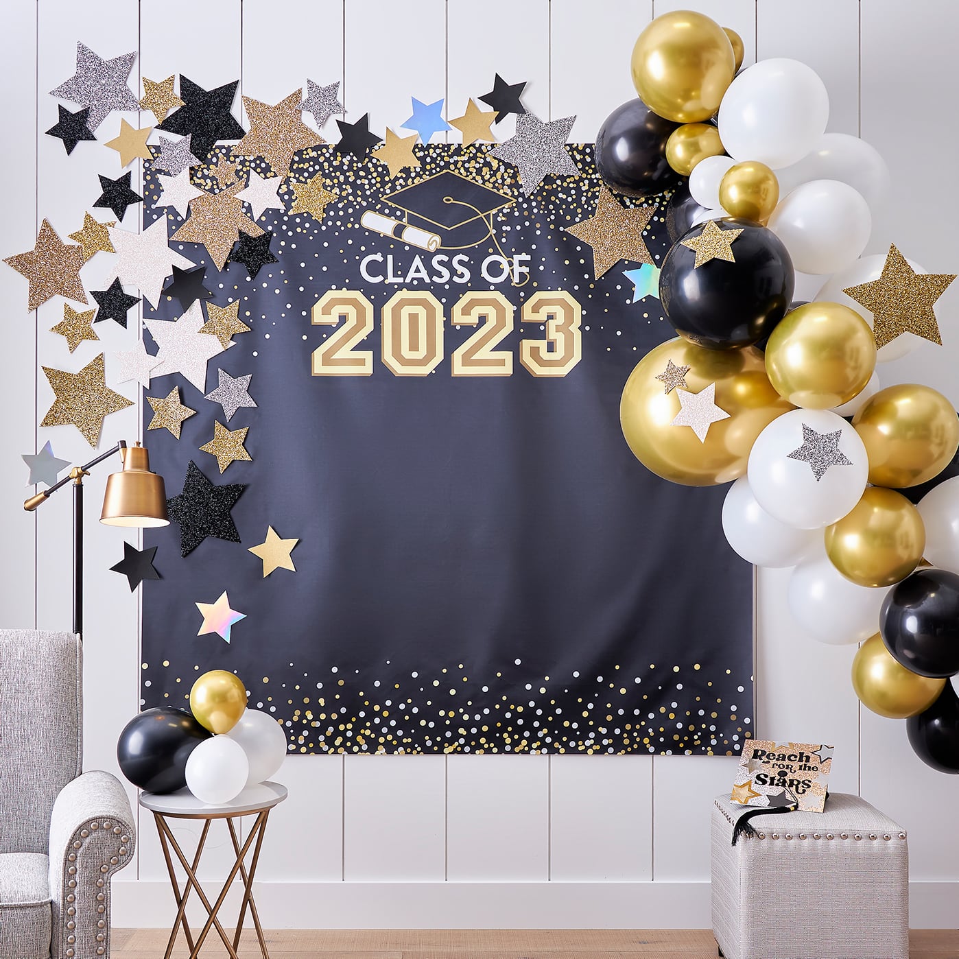 Reach for the Stars Graduation Backdrop