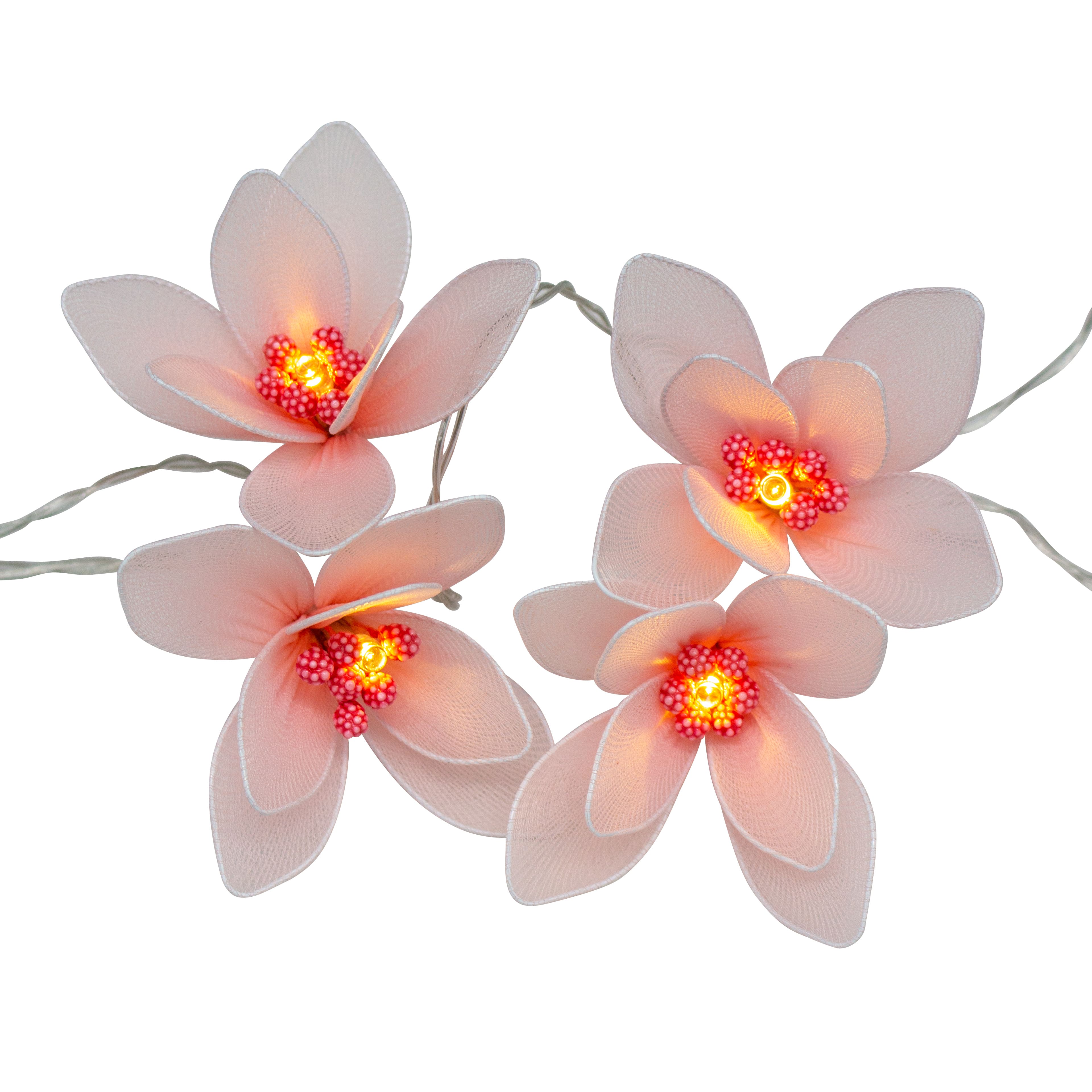 10ct. Pink Flower Icon Warm White LED String Lights by Ashland&#xAE;