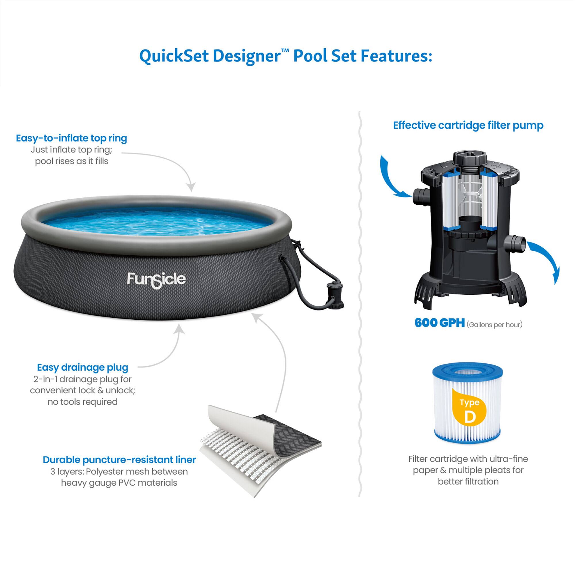 Funsicle 13ft. QuickSet Designer Pool Above Ground Inflatable Pool Set