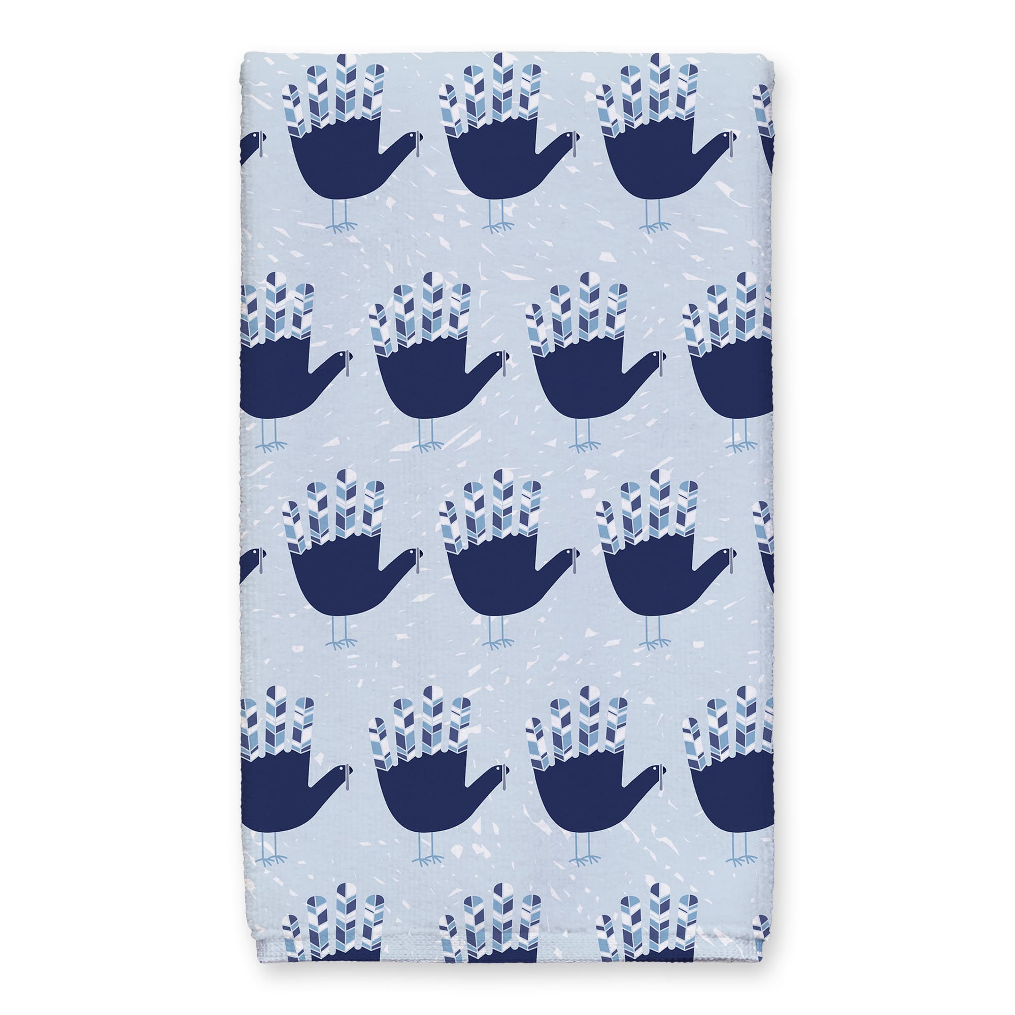 Blue Hand Turkey Tea Towel Set