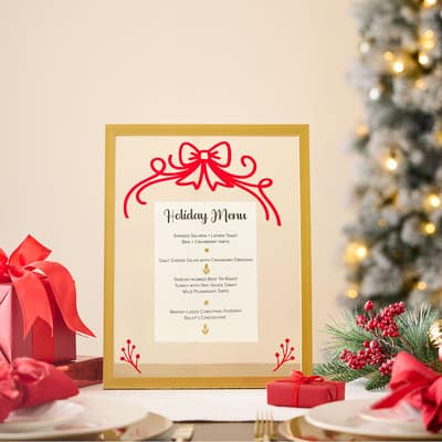 Framed Holiday Menu