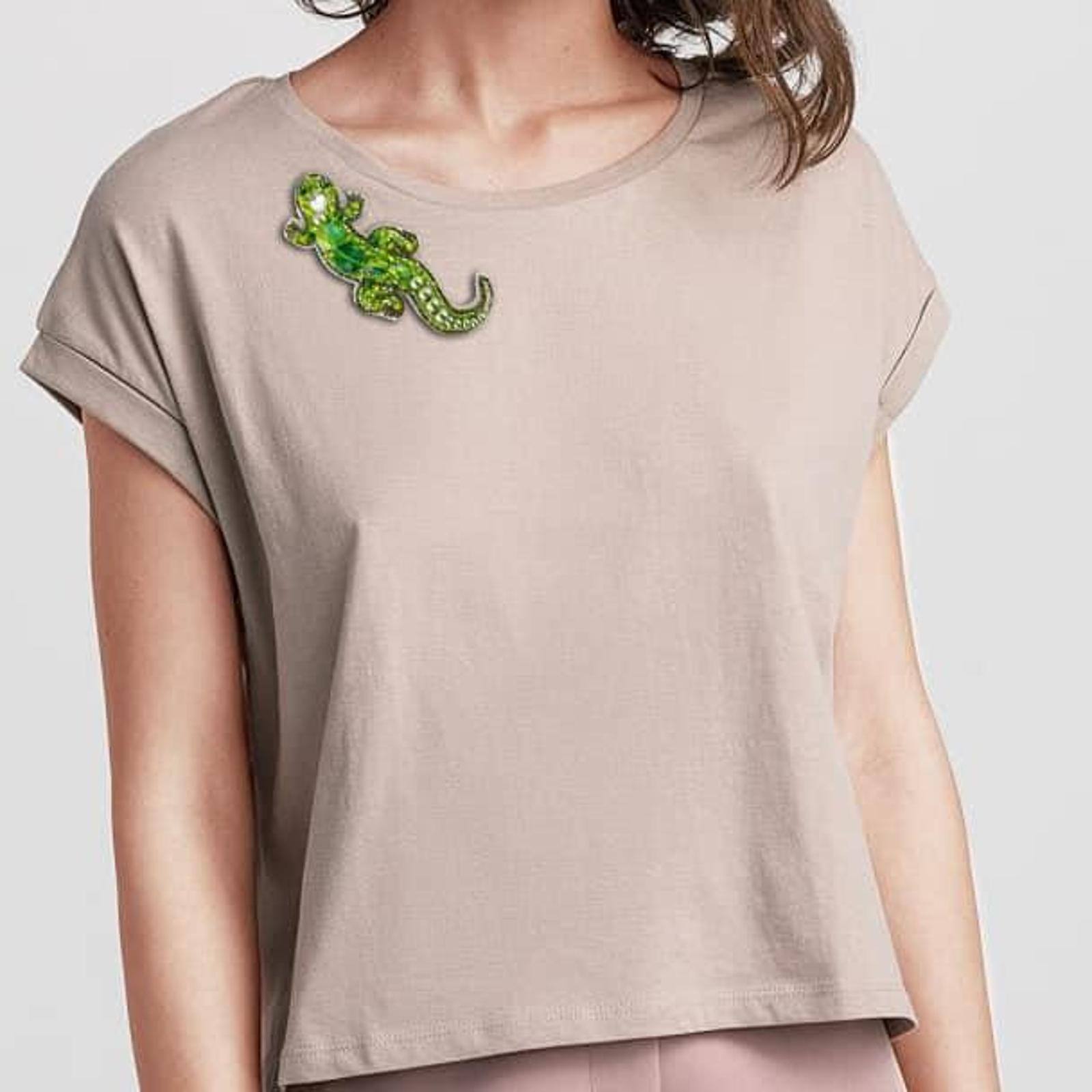 Crystal Art Beadwork Kit For Creating Broоch Lizard