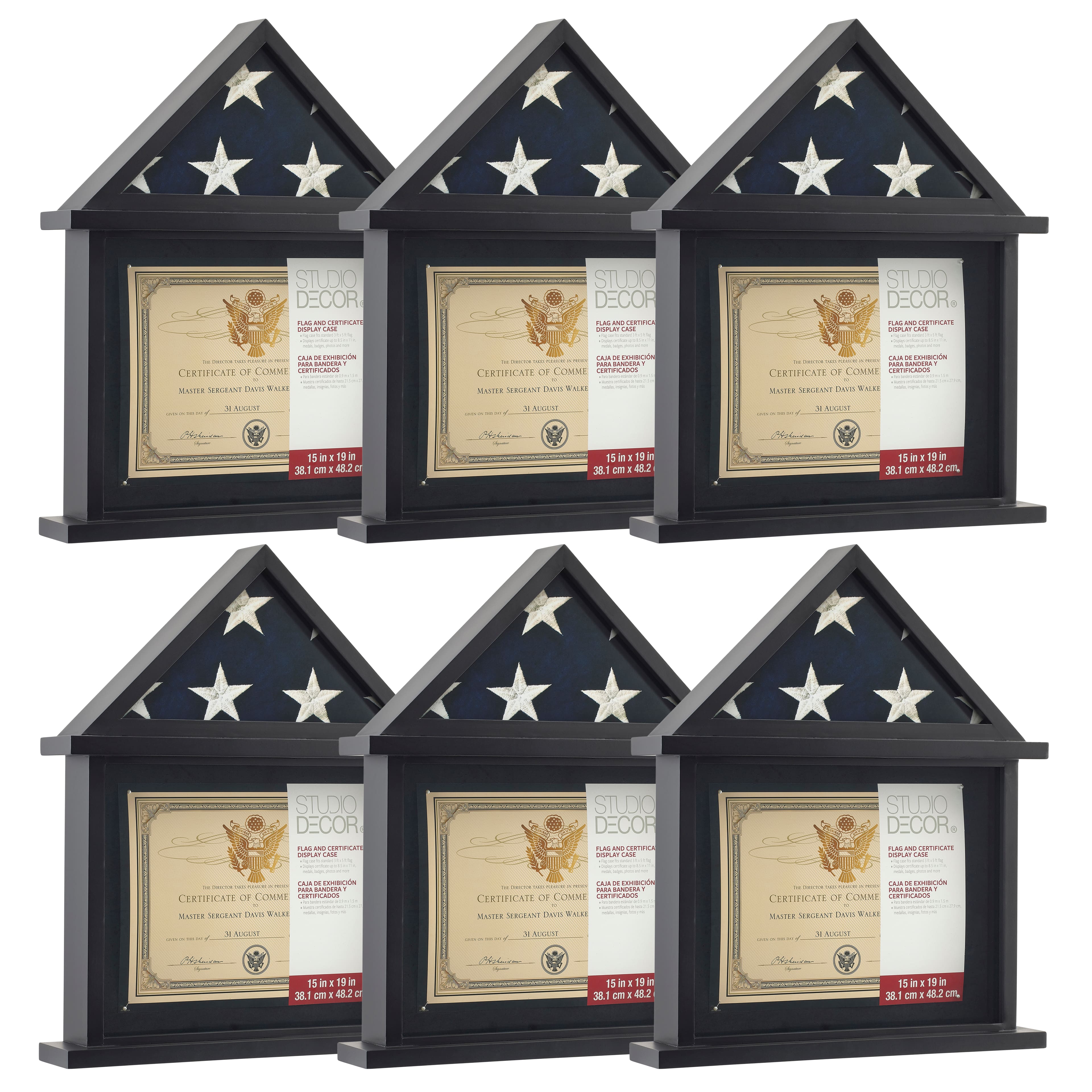 6 Pack: Flag &#x26; Certificate Display Case by Studio D&#xE9;cor&#xAE;
