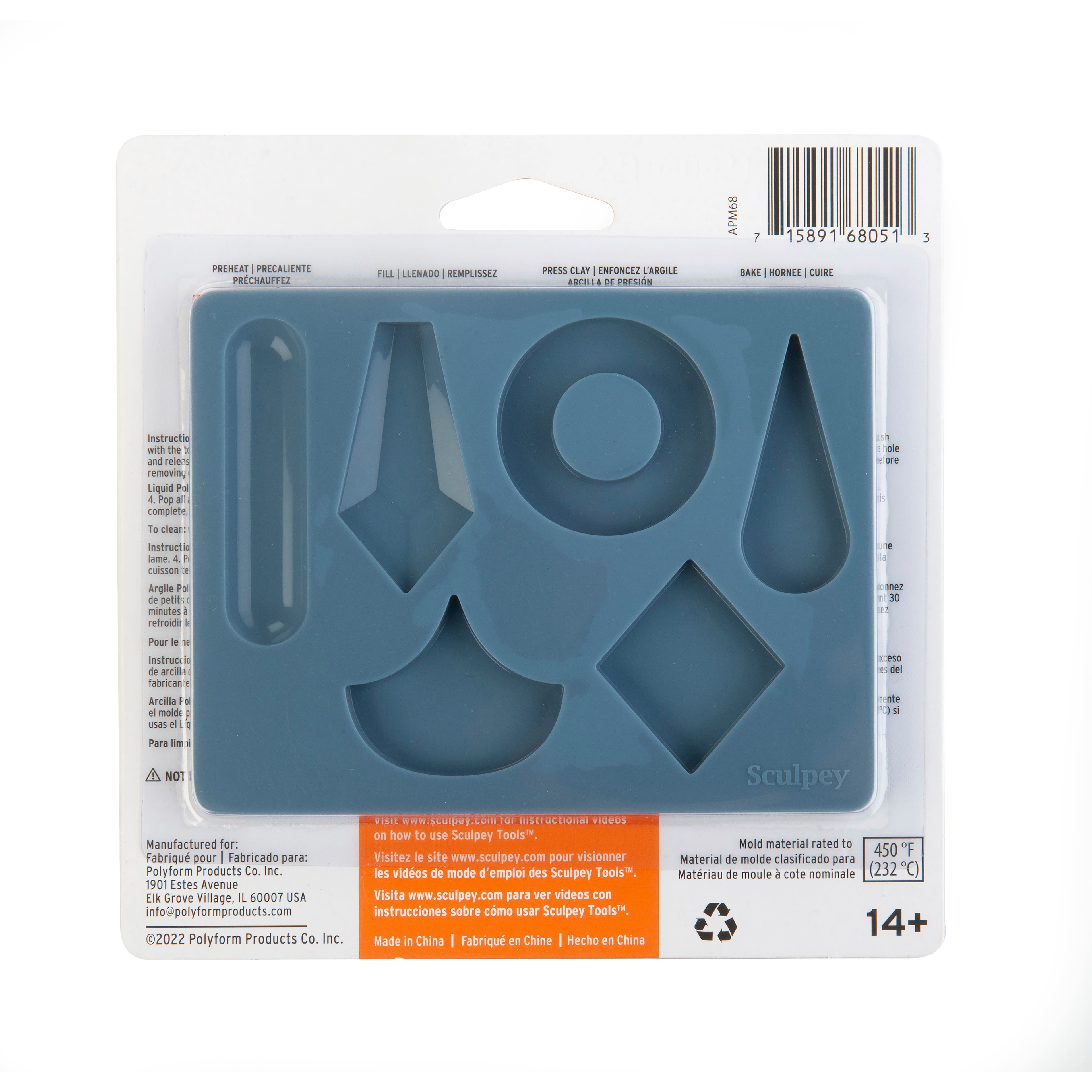 Sculpey Tools&#x2122; Geometric Jewelry Oven-Safe Silicone Mold