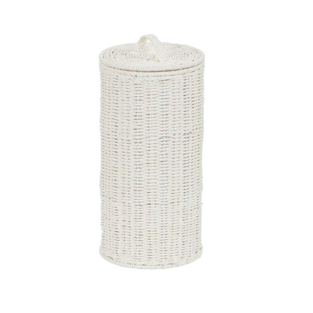 Household Essentials Wicker Toilet Paper Holder with Lid