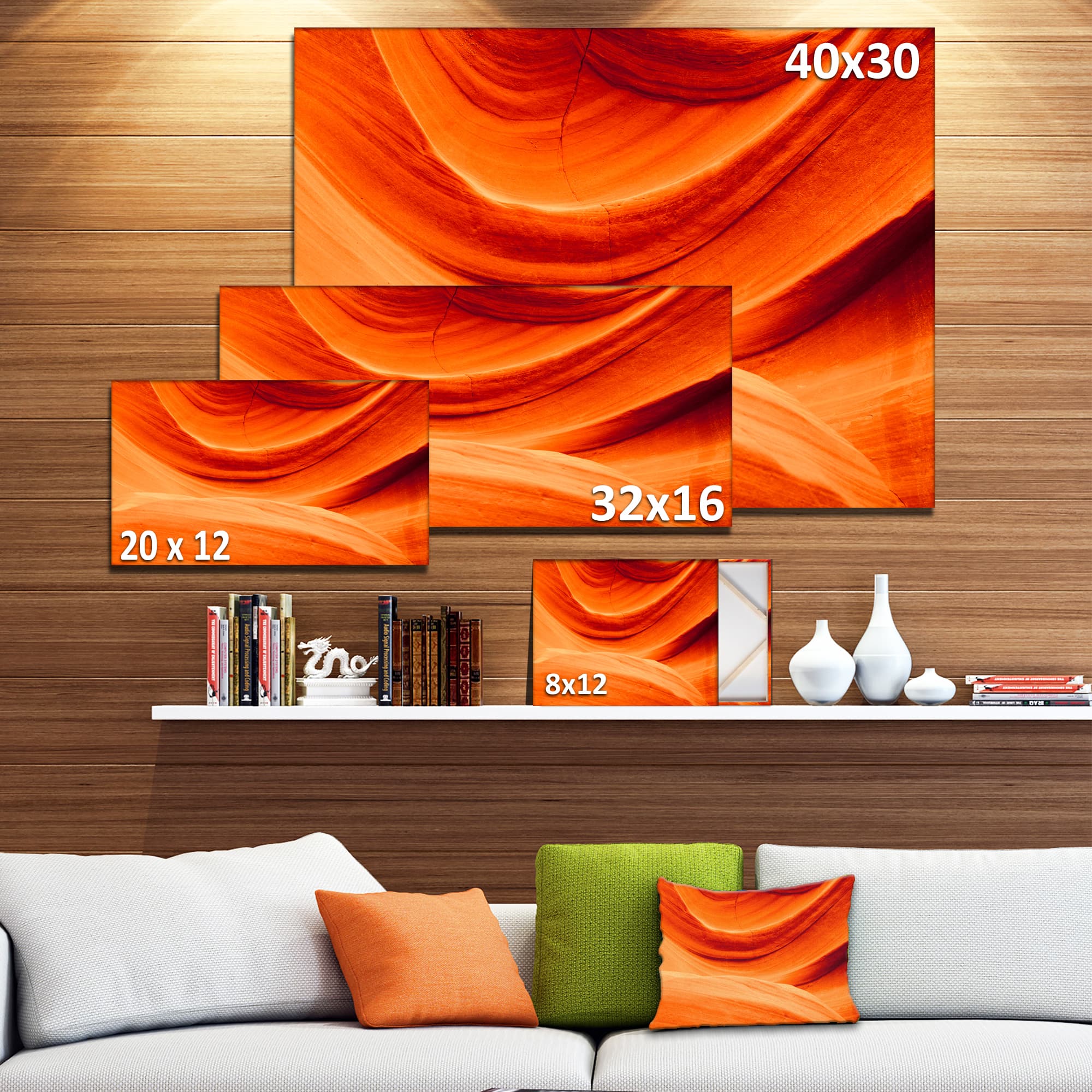 Designart - Antelope Canyon Orange Wall - Landscape Photography Canvas Print