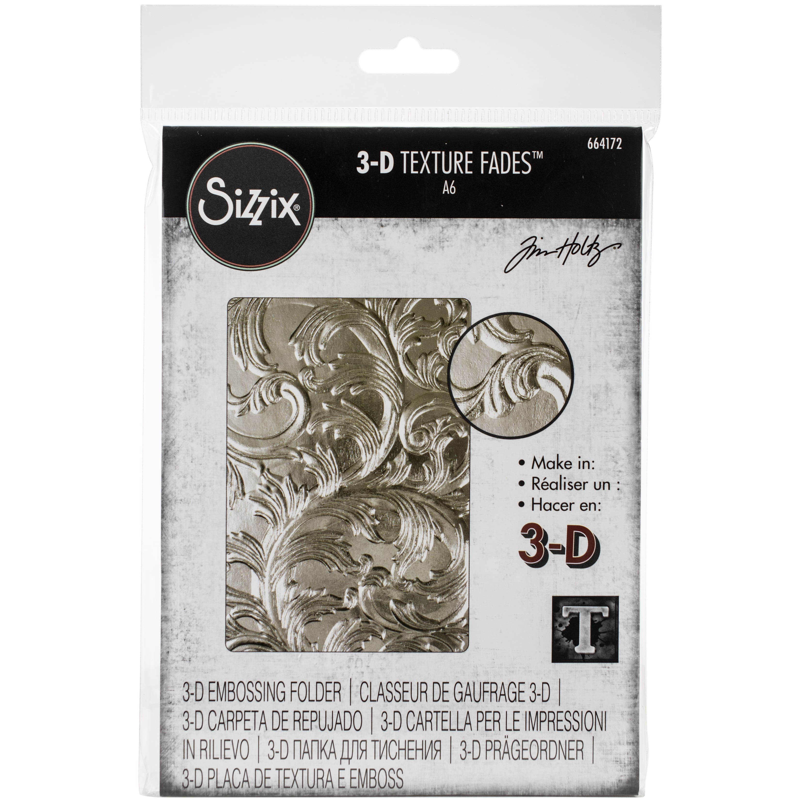Sizzix Texture Fades Embossing Folder Stitched Plaid By Tim Holtz