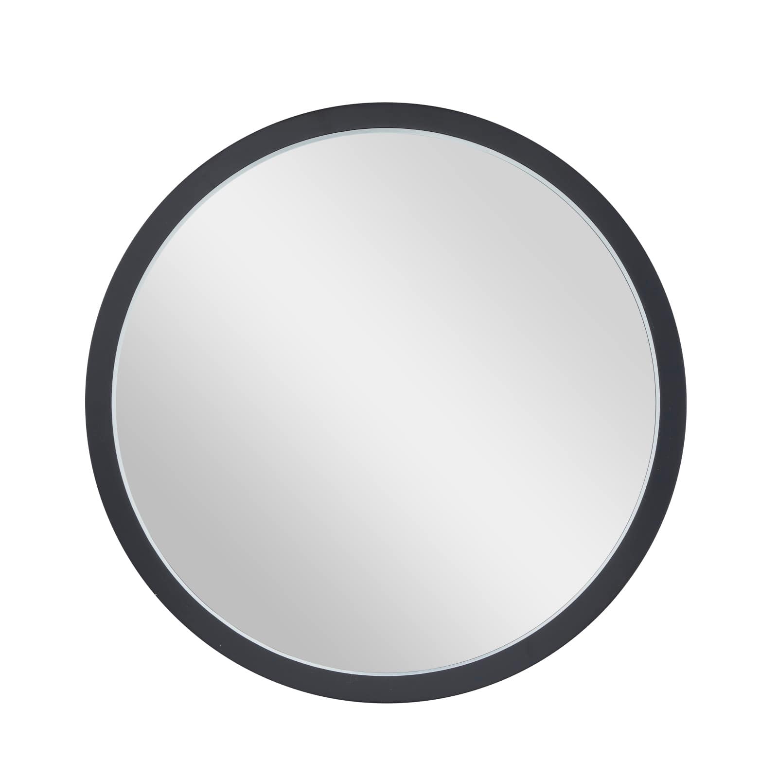 Black Contemporary Wall Mirror, 30&#x22; x 2&#x22; x 30&#x22;