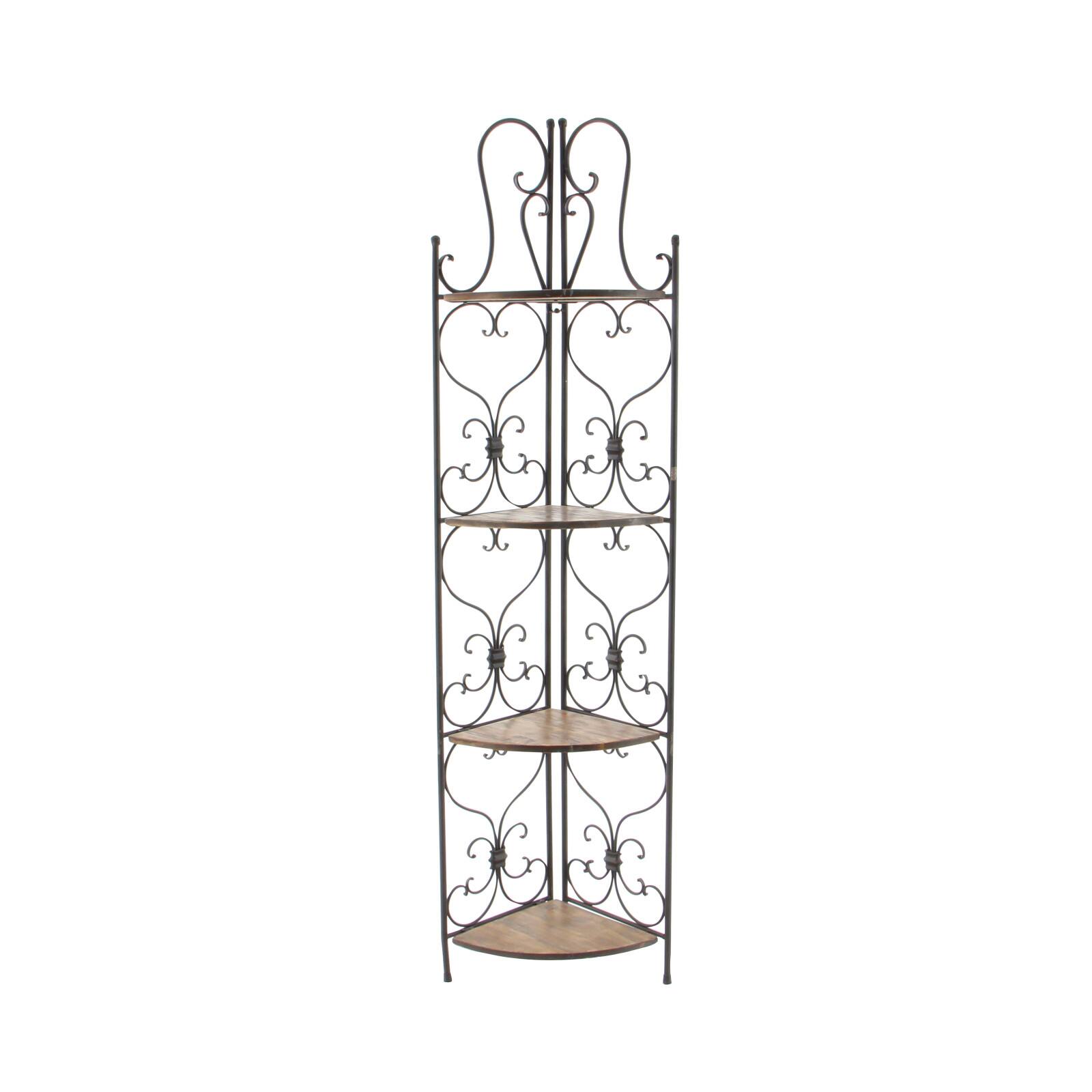 66&#x22; Brown Iron Farmhouse Baker&#x27;s Rack