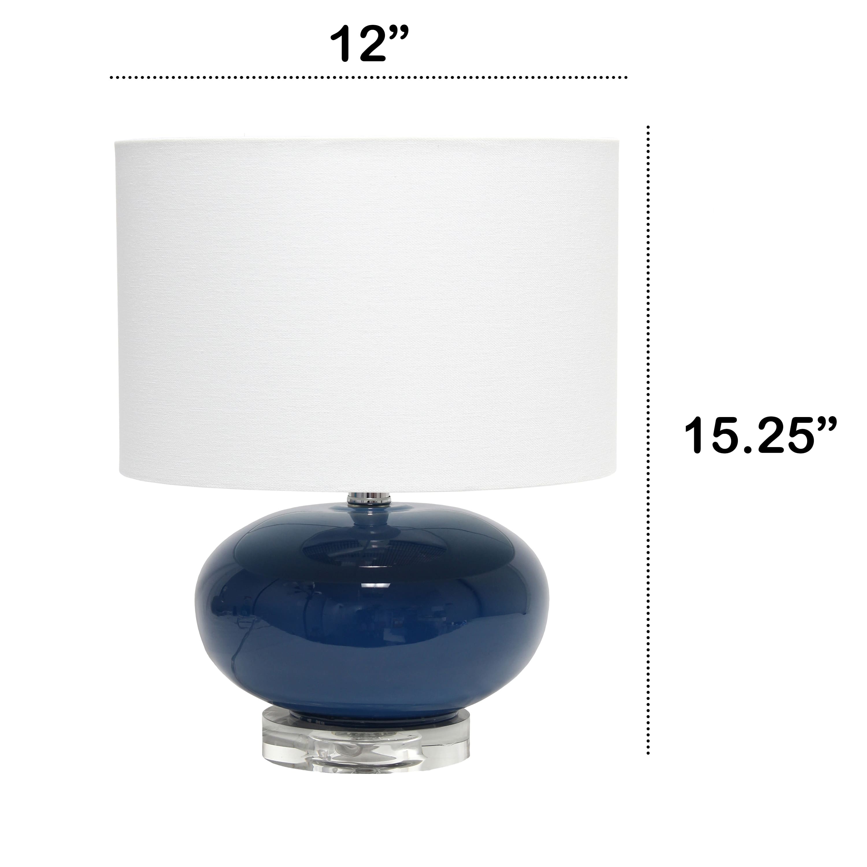 Lalia Home 15.25&#x22; Ovaloid Glass Table Lamp with White Shade