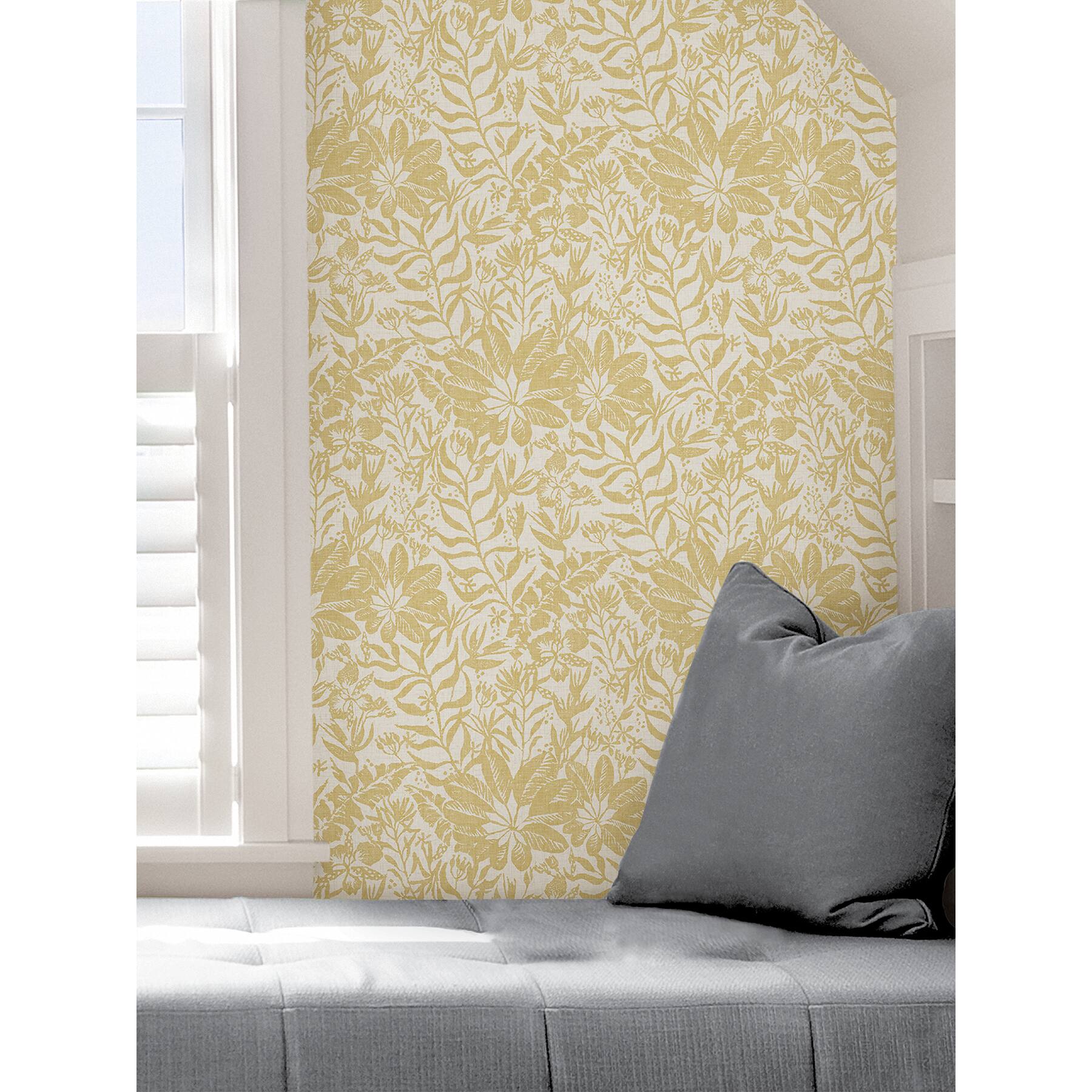 NuWallpaper Yellow Foliole Peel & Stick Wallpaper