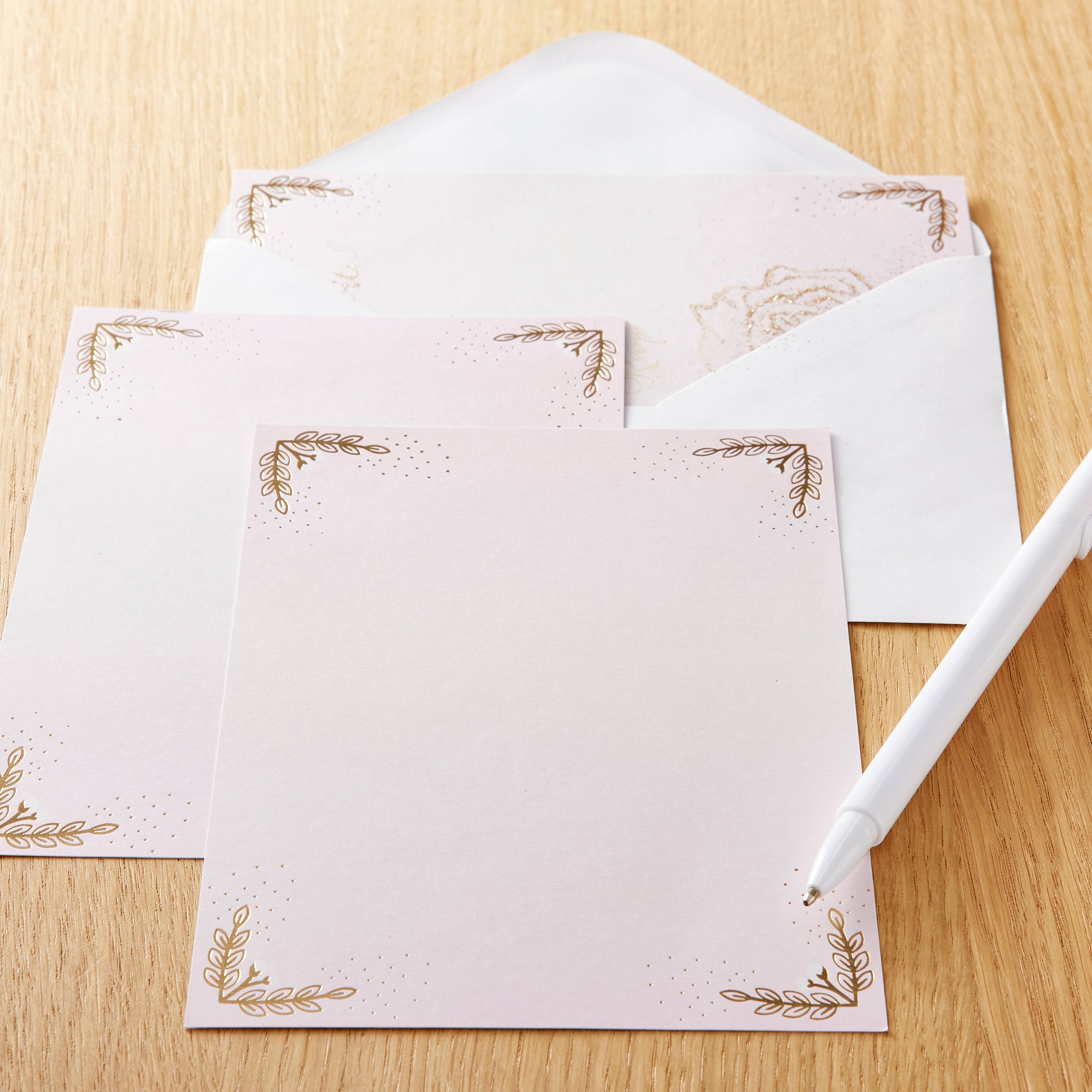 12 Packs: 40 ct. (480 total) Blush Glam Flat Cards &#x26; Envelopes by Recollections&#x2122;, 5&#x22; x 7&#x22;