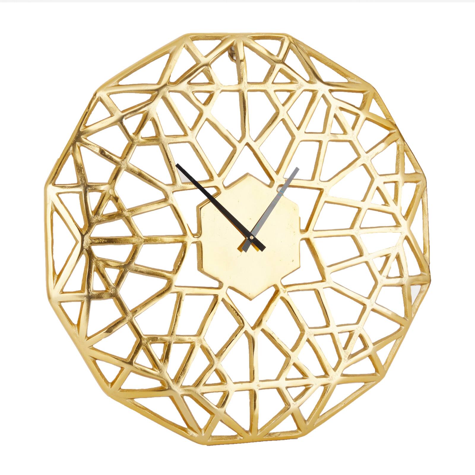 Gold Contemporary Abstract Wall Clock, 24&#x22; x 2&#x22; x 24&#x22;