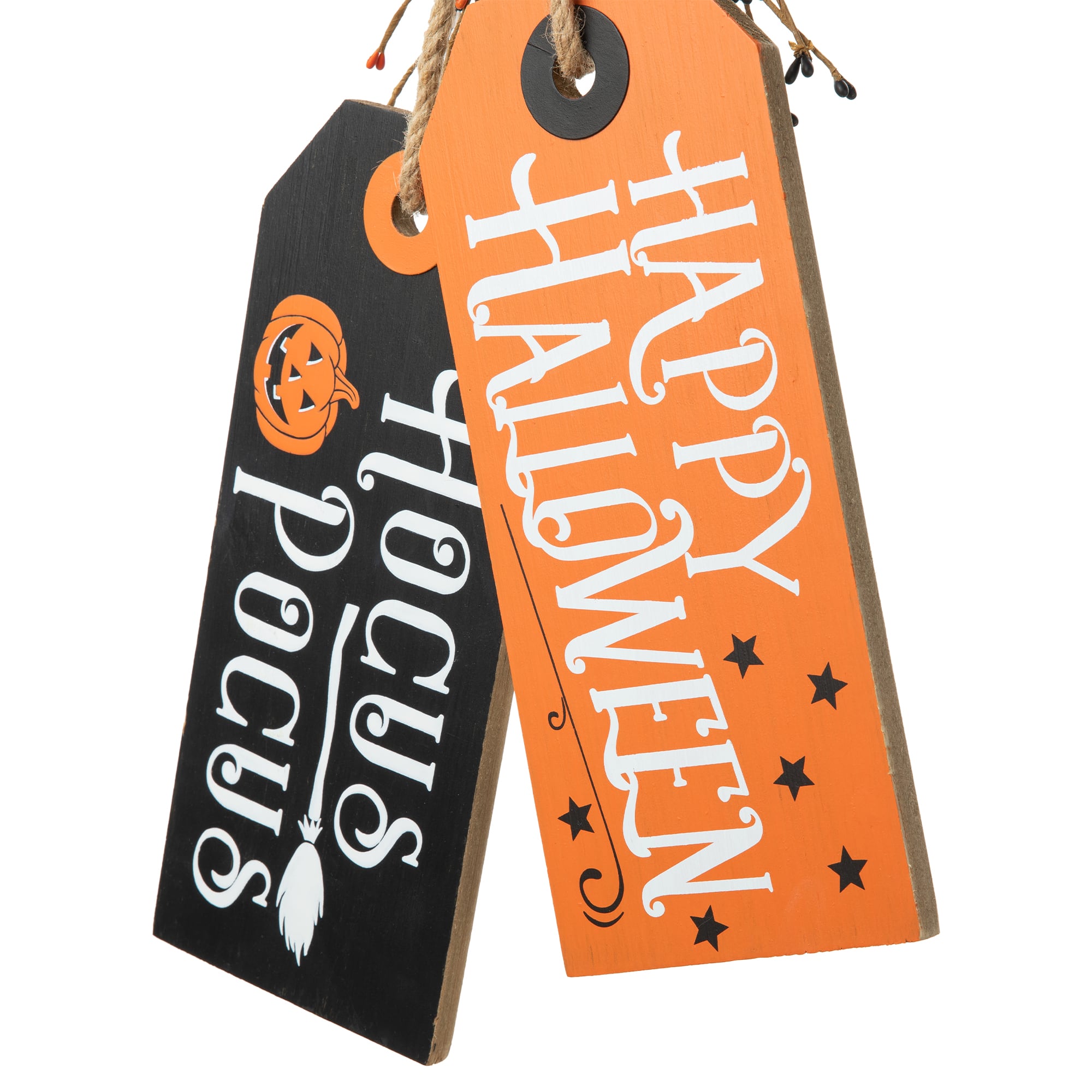 Glitzhome® 24.75" Halloween Wooden Doorknob Hanging Décor
