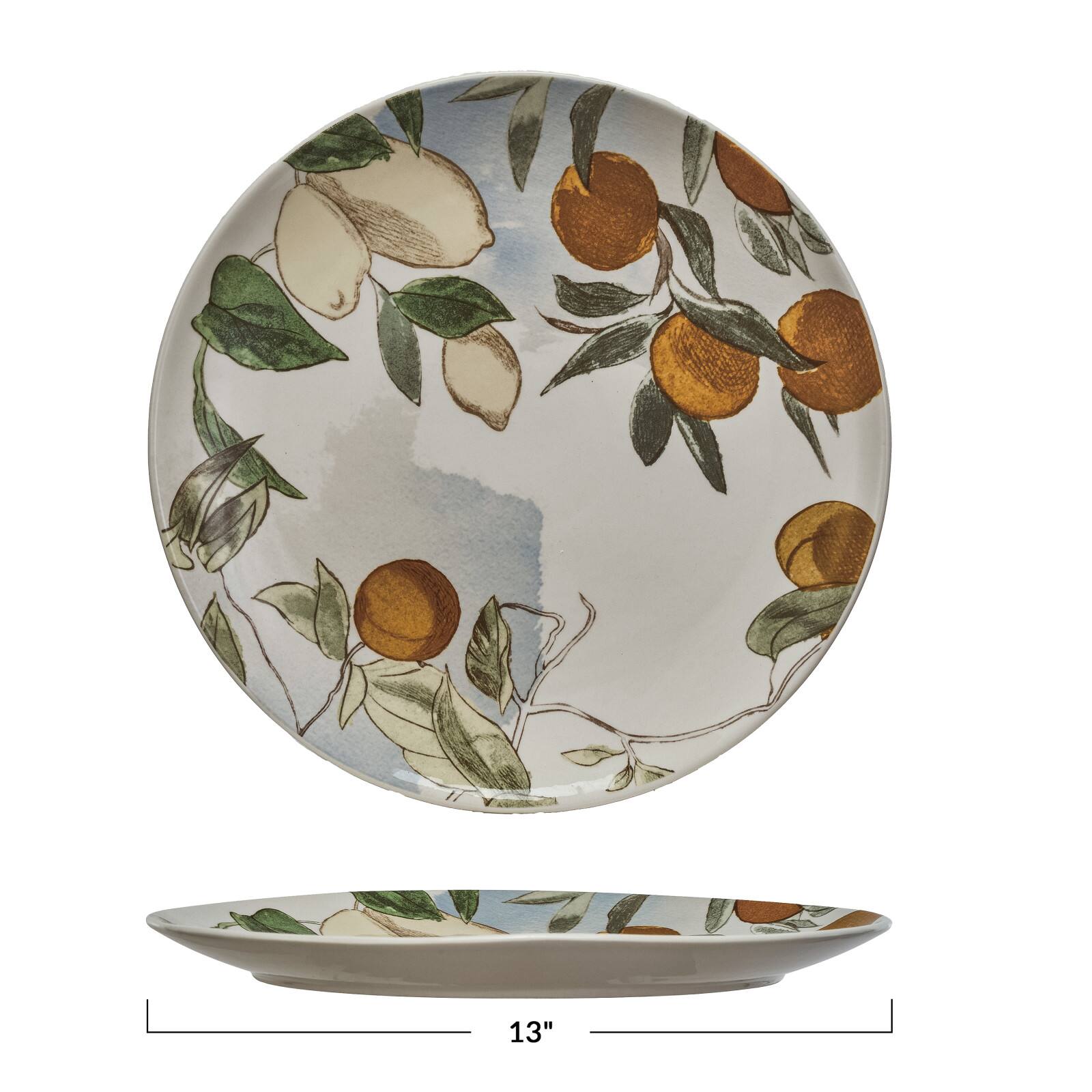 Hello Honey® 13" Multicolor Citrus Orchard Stoneware Plates, 4ct.