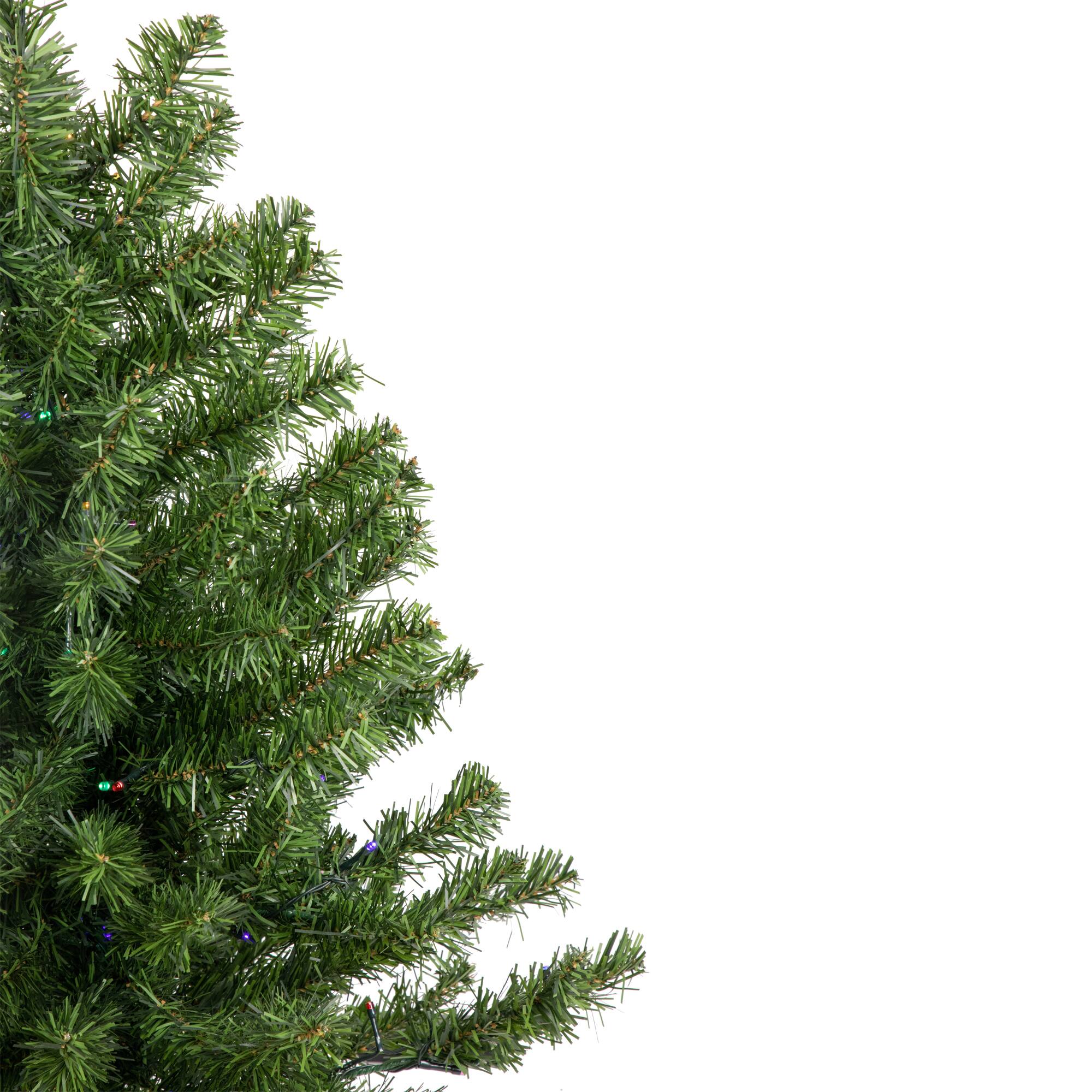 3ft. Pre-Lit Canadian Pine Medium Artificial Christmas Tree, Multicolor LED Lights