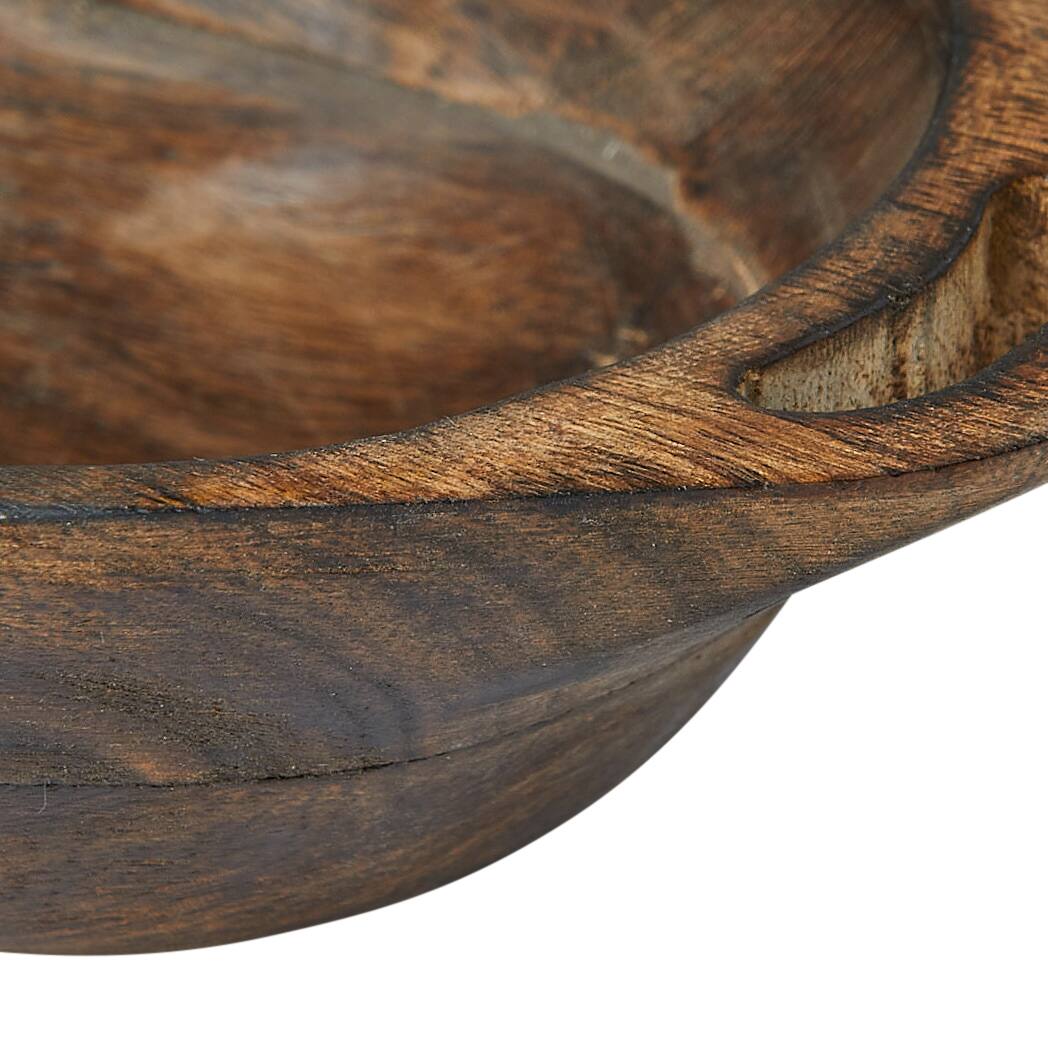 Hello Honey® 9.5" Natural Carved Wood Tray with Handles