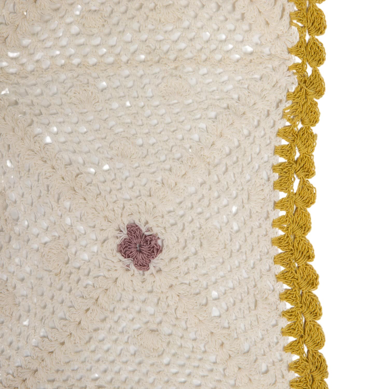 Multicolor Diamond Pattern Hand-Woven Reclaimed Cotton Crocheted Throw