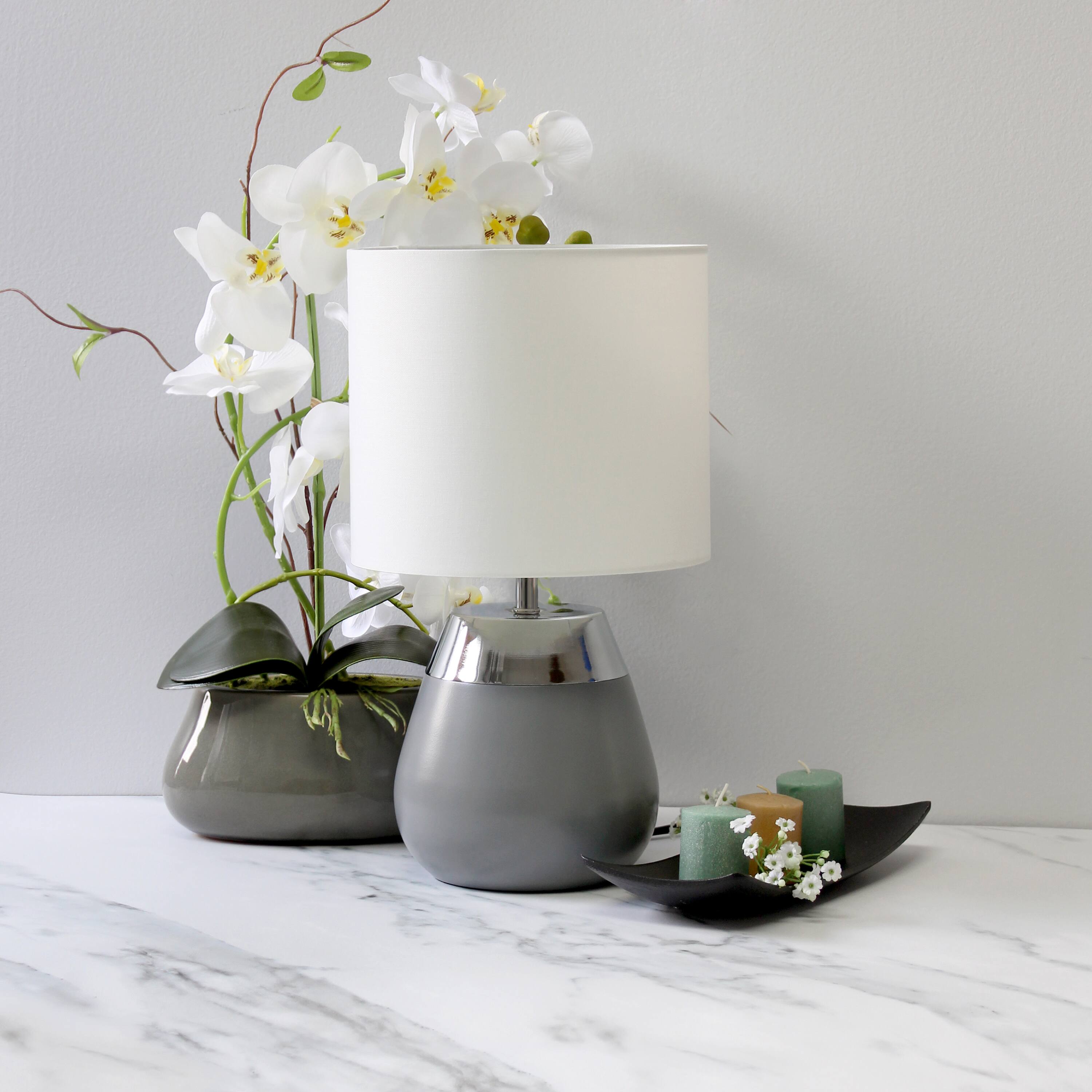Simple Designs 14&#x22; Metal Touch Table Lamp