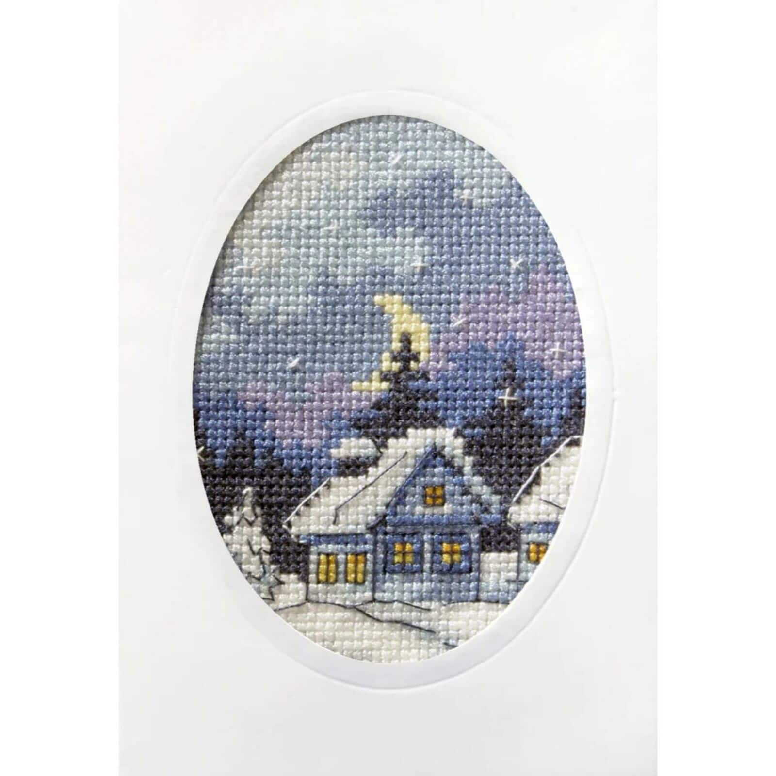 Orchidea Complete Cross Stitch Kit - Greetings Card Winter Night
