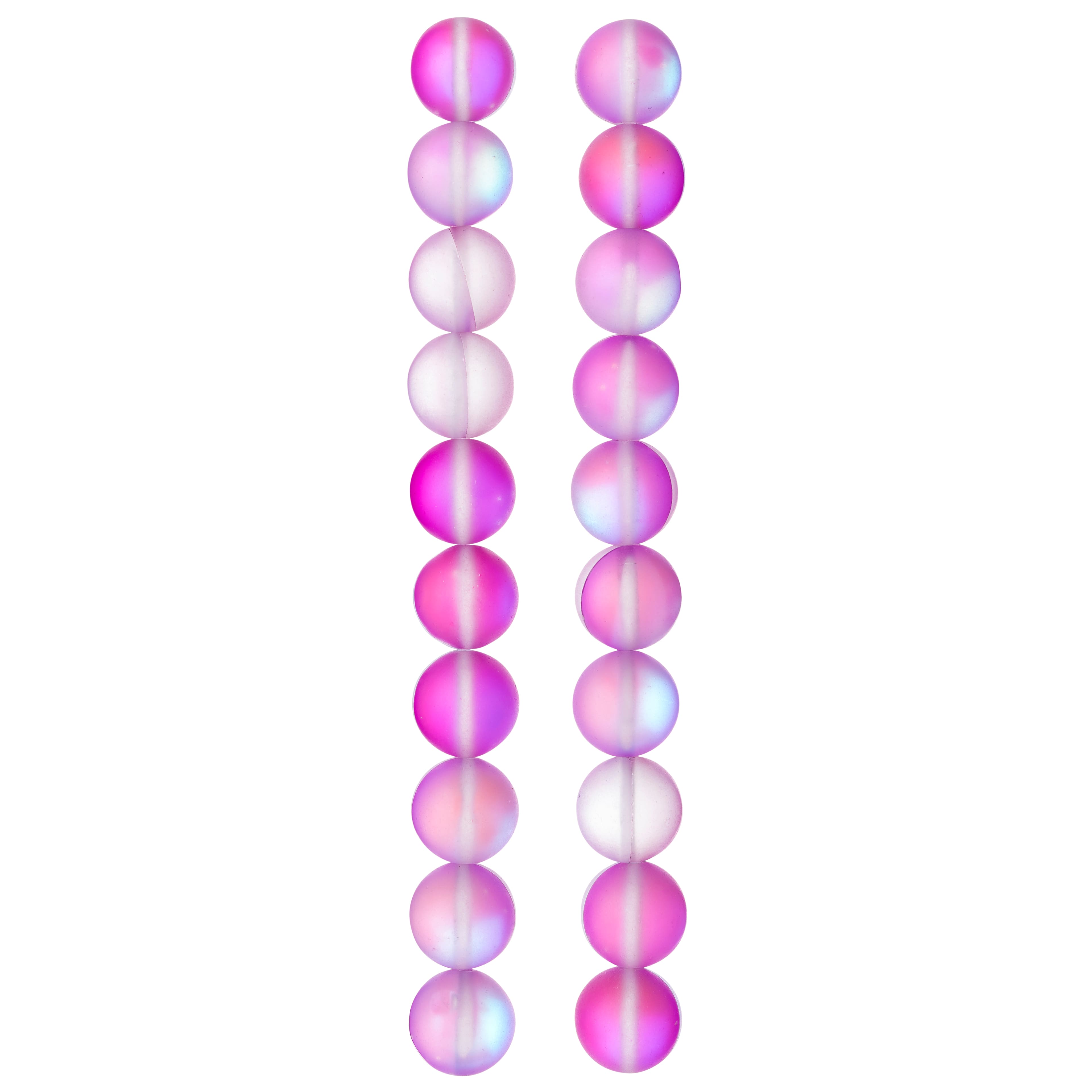 12 Pack: Matte Purple Opal Glass Round Beads, 10mm by Bead Landing™