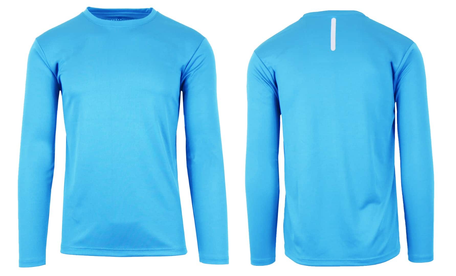 Galaxy By Harvic Long Sleeve Moisture-Wicking Performance Crew Neck Men's Tee