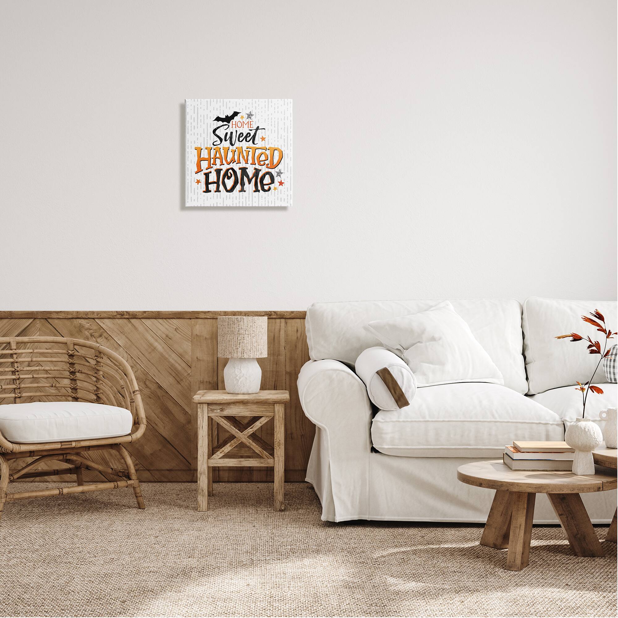 Stupell Industries Sweet Haunted Home Patterned Canvas Wall Art