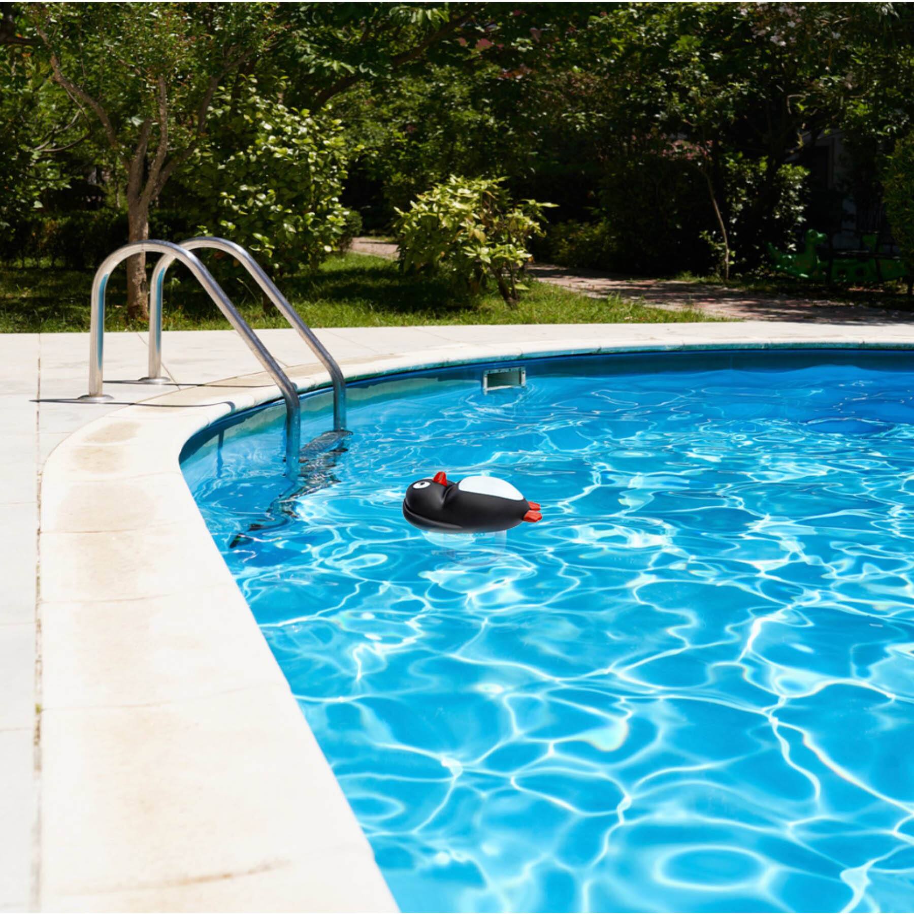 Swim Central 13" Blue & White Cool Penguin Swimming Pool Chemical Dispenser