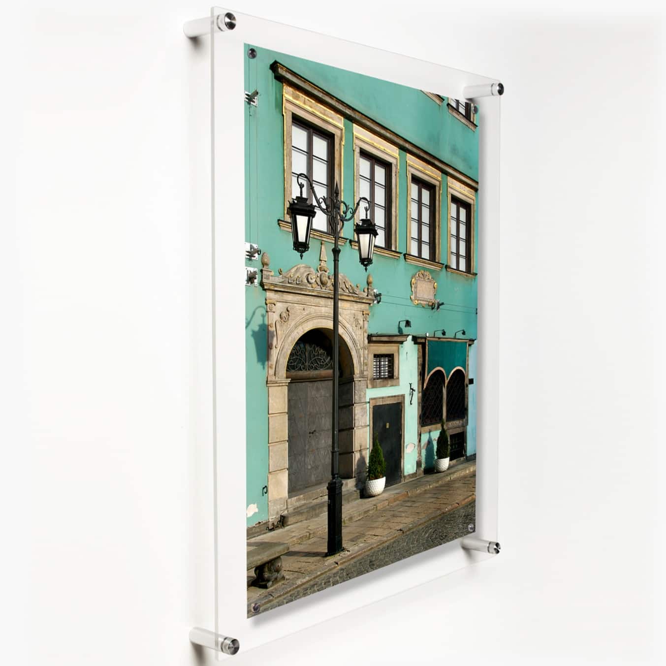 Wexel Art Single Panel Clear Acrylic Floating Wall Frame & Magnets with Silver Hardware