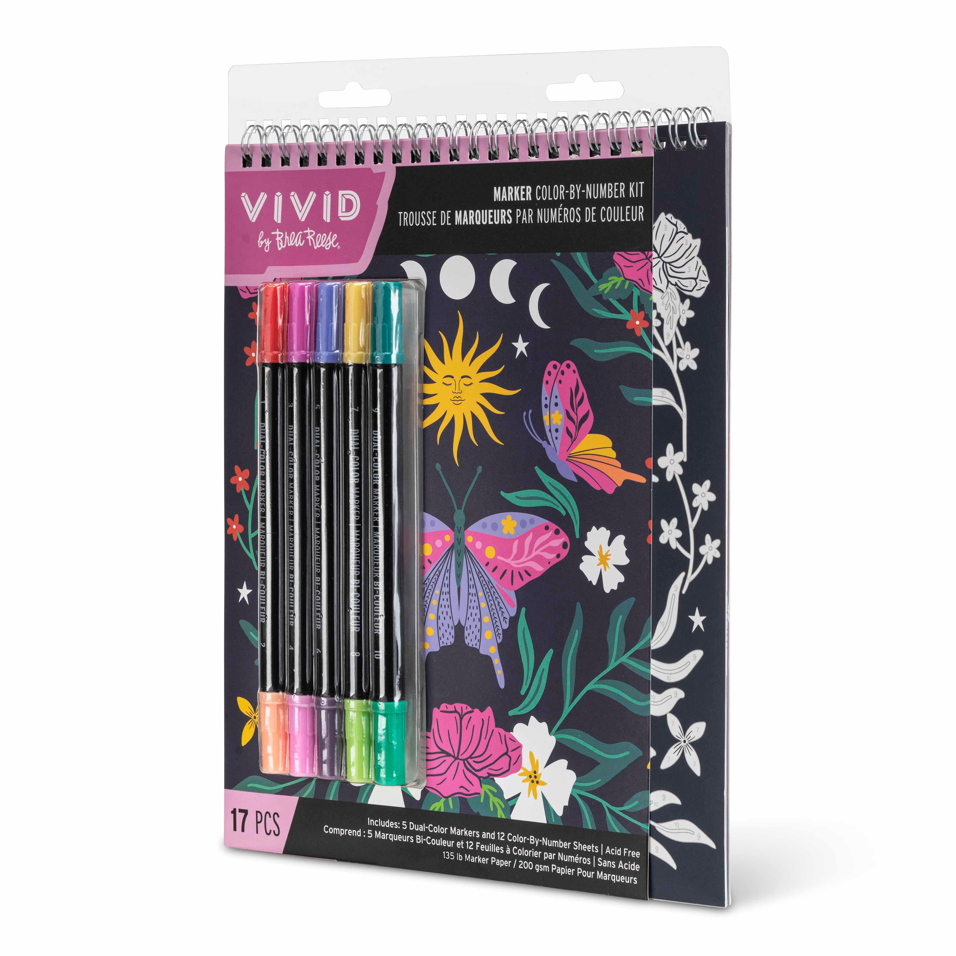 VIVID by Brea Reese&#xAE; Botanical Marker Color-by-Number Kit