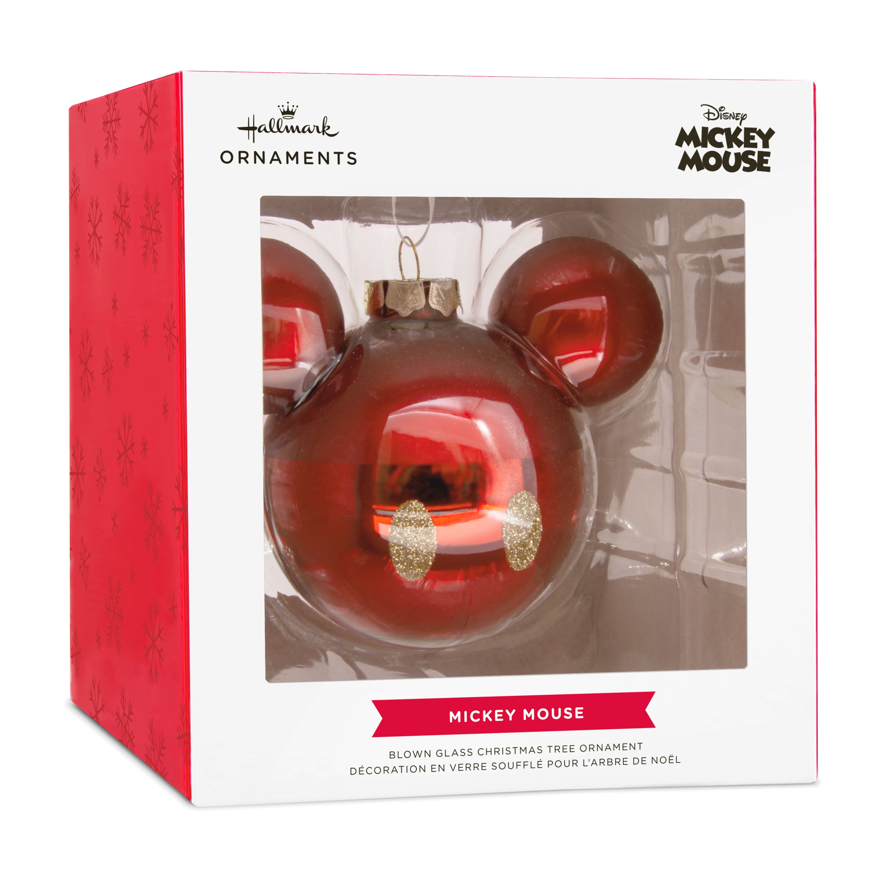 Hallmark Disney&#xAE; 4&#x22; Mickey Mouse Ears Icon Blown Glass Ornament