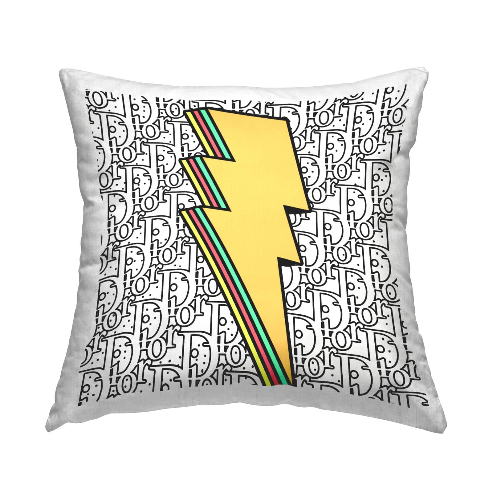 Stupell Industries Lightning Bolt Retro Symbol Fashion Glam Pattern Throw Pillow, 18" x 18"