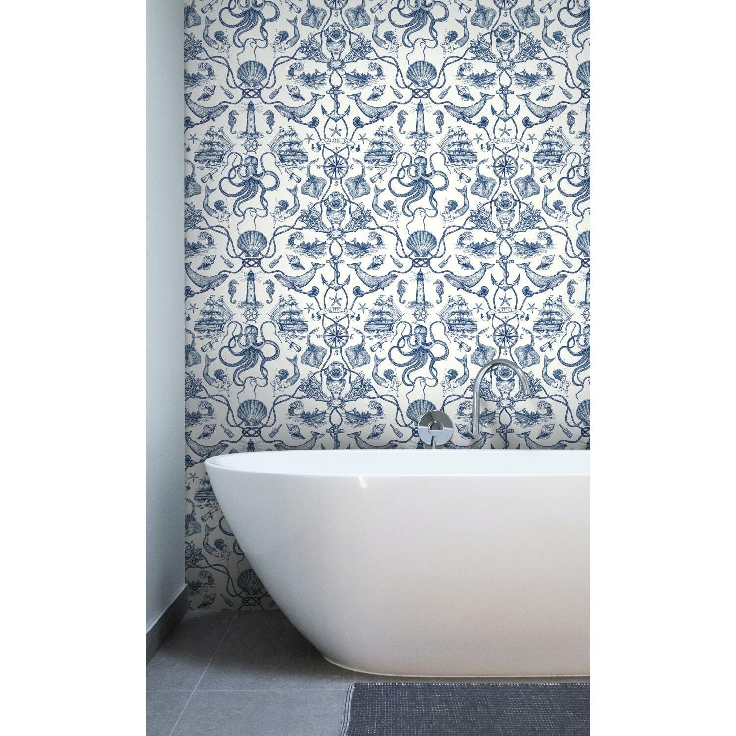 RoomMates Deep Sea Toile Peel &#x26; Stick Wallpaper