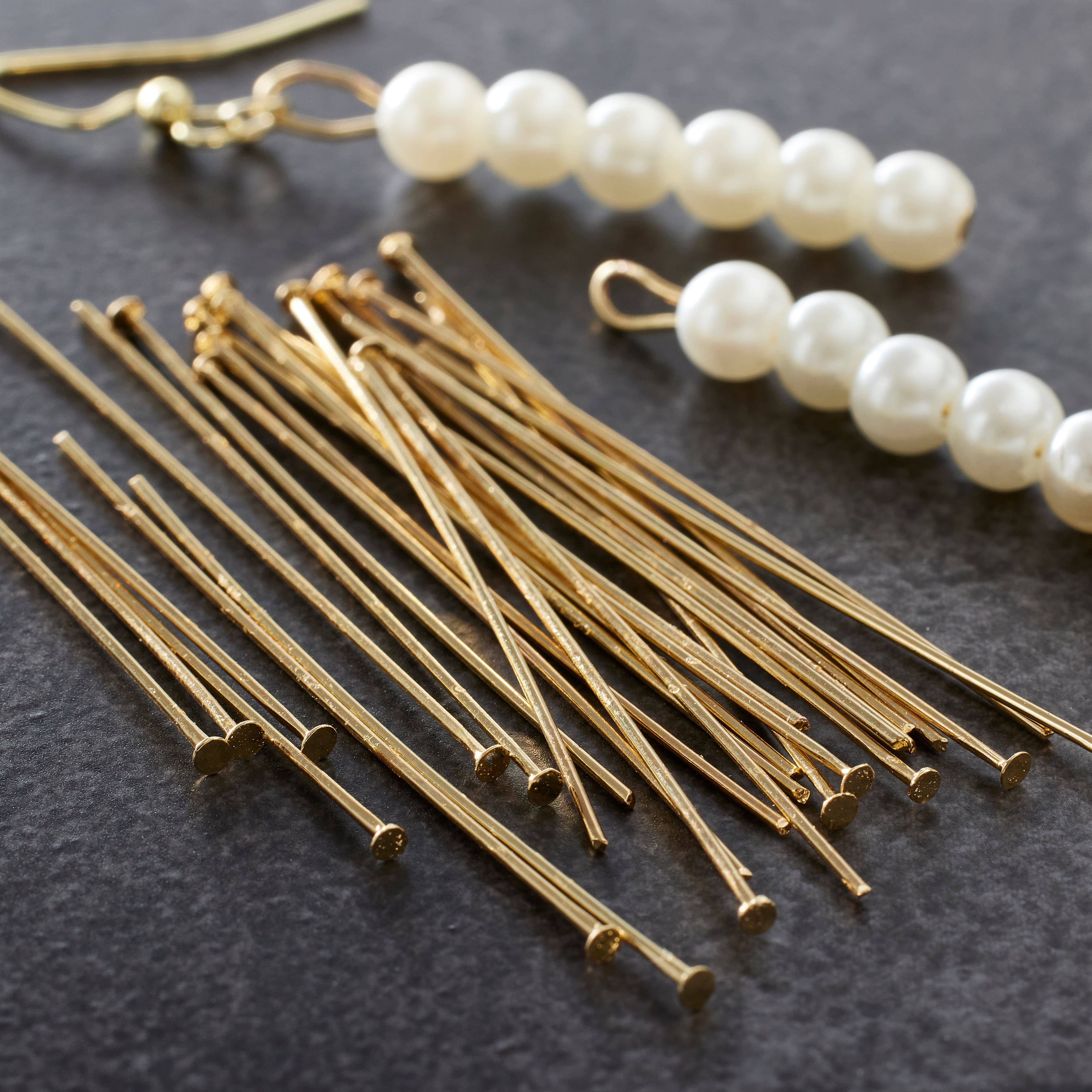 12 Packs: 72 ct. (864 total) 2&#x22; Gold Head Pin Connectors by Bead Landing&#x2122;