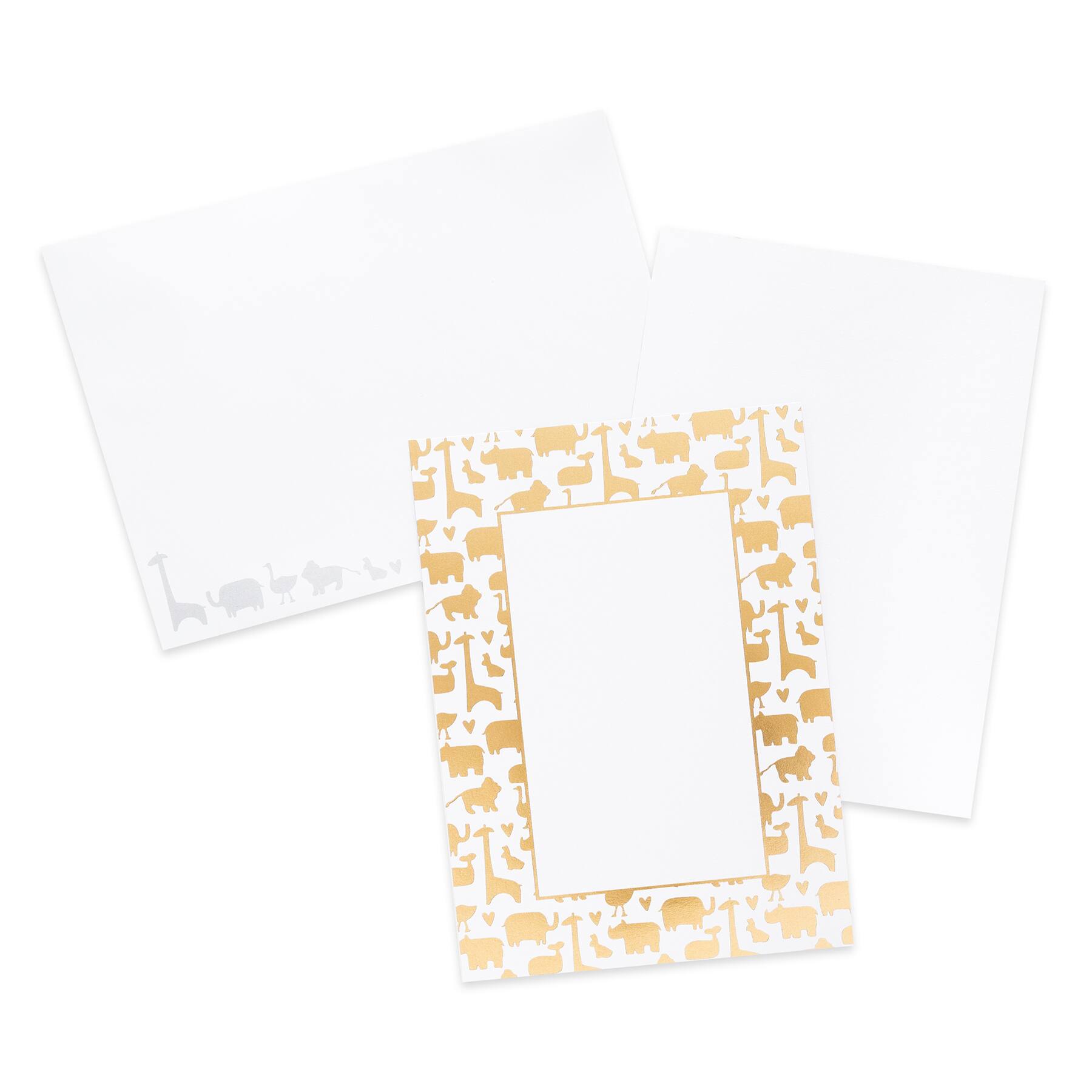 Gold Animals Flat Cards &#x26; Envelopes by Recollections&#x2122;, 5&#x22; x 7&#x22;