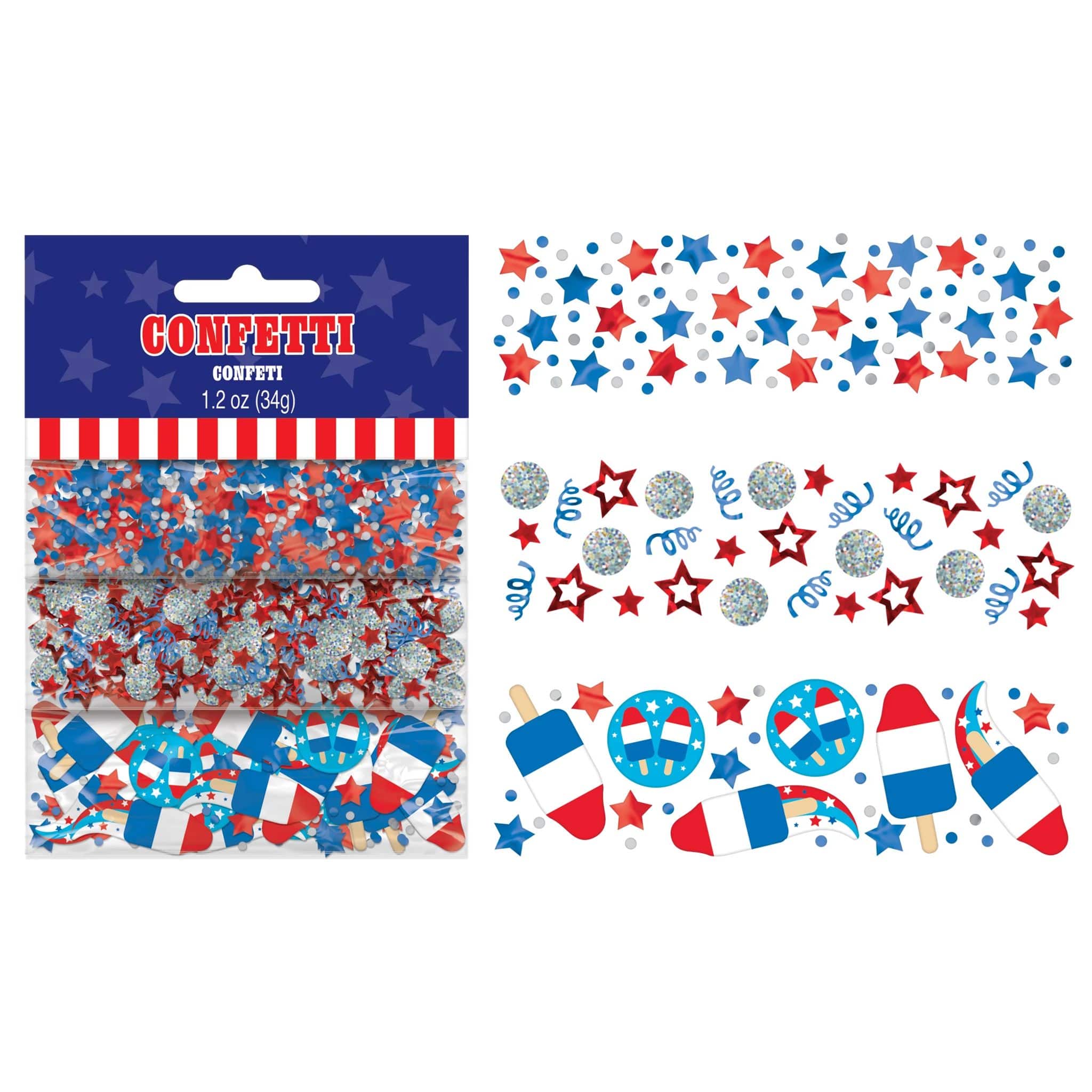 1.25oz. Patriotic Stars &#x26; Rocket Pops Confetti, 3ct.