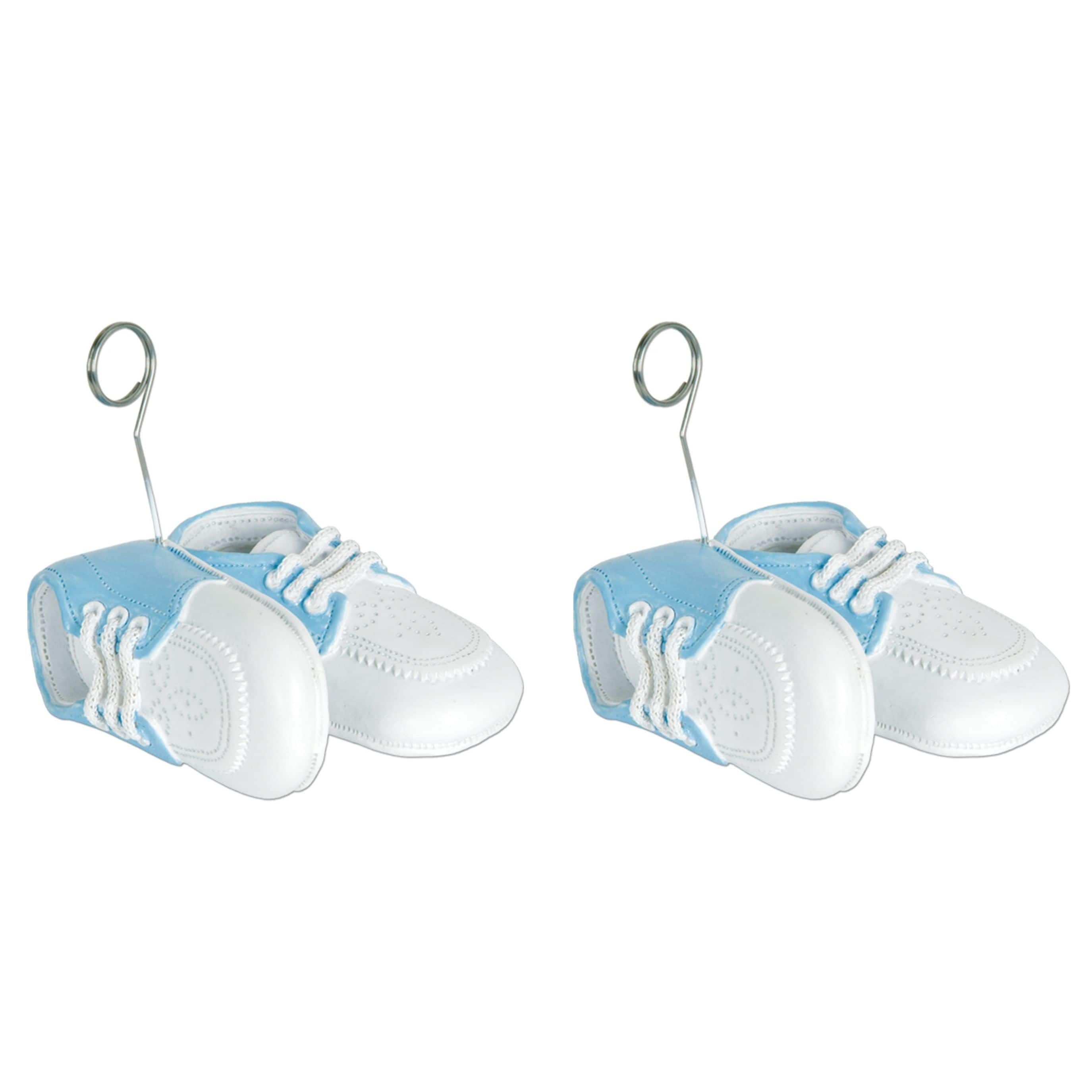 Beistle 6oz. Blue & White Baby Shoes Photo Balloon Holders, 2ct.