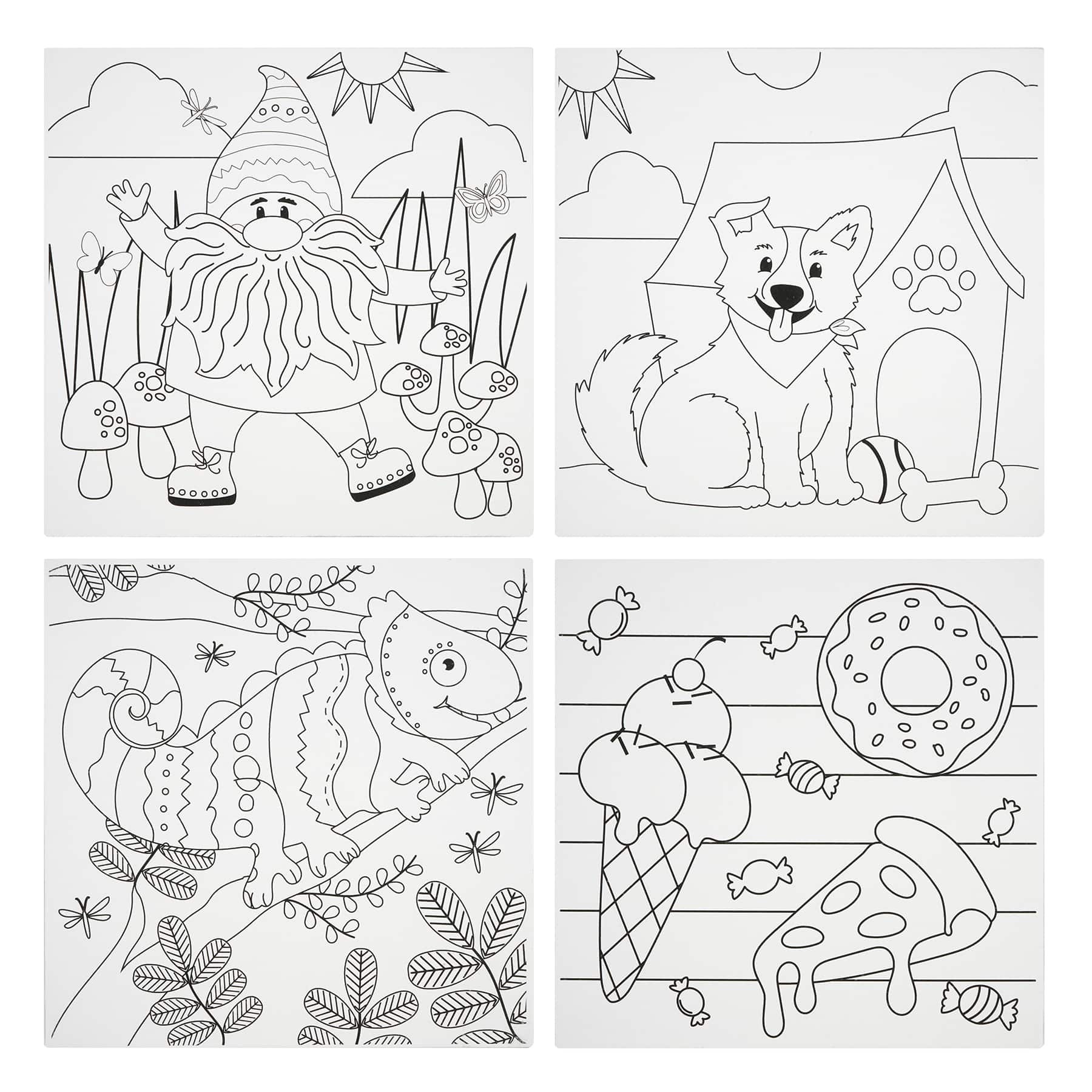 Kids Coloring and Painting Set, Fantasy, 4 x 4