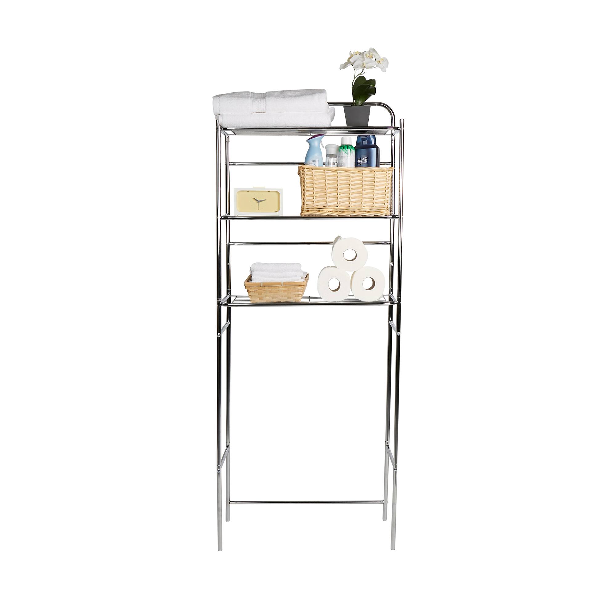 Mind Reader Silver 3-Tier Over the Toilet Rack