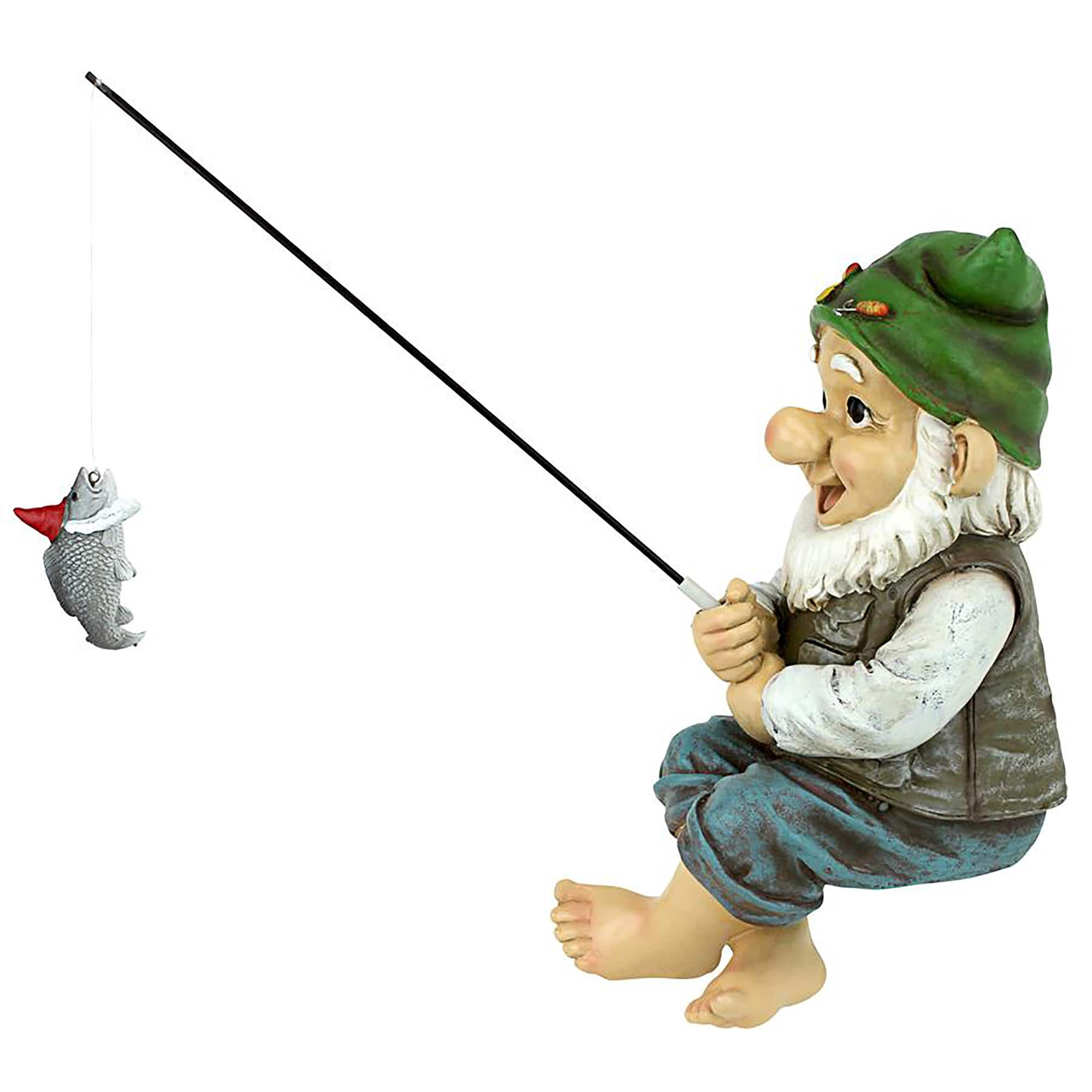 Design Toscano 9&#x22; Fishing Gnome Garden Statue