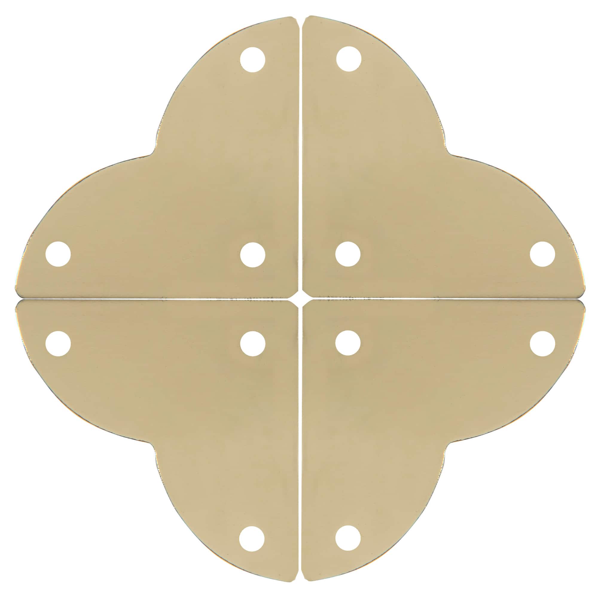 Dritz® Home Small Brass Smooth Quatrefoil Corners, 3 Pack
