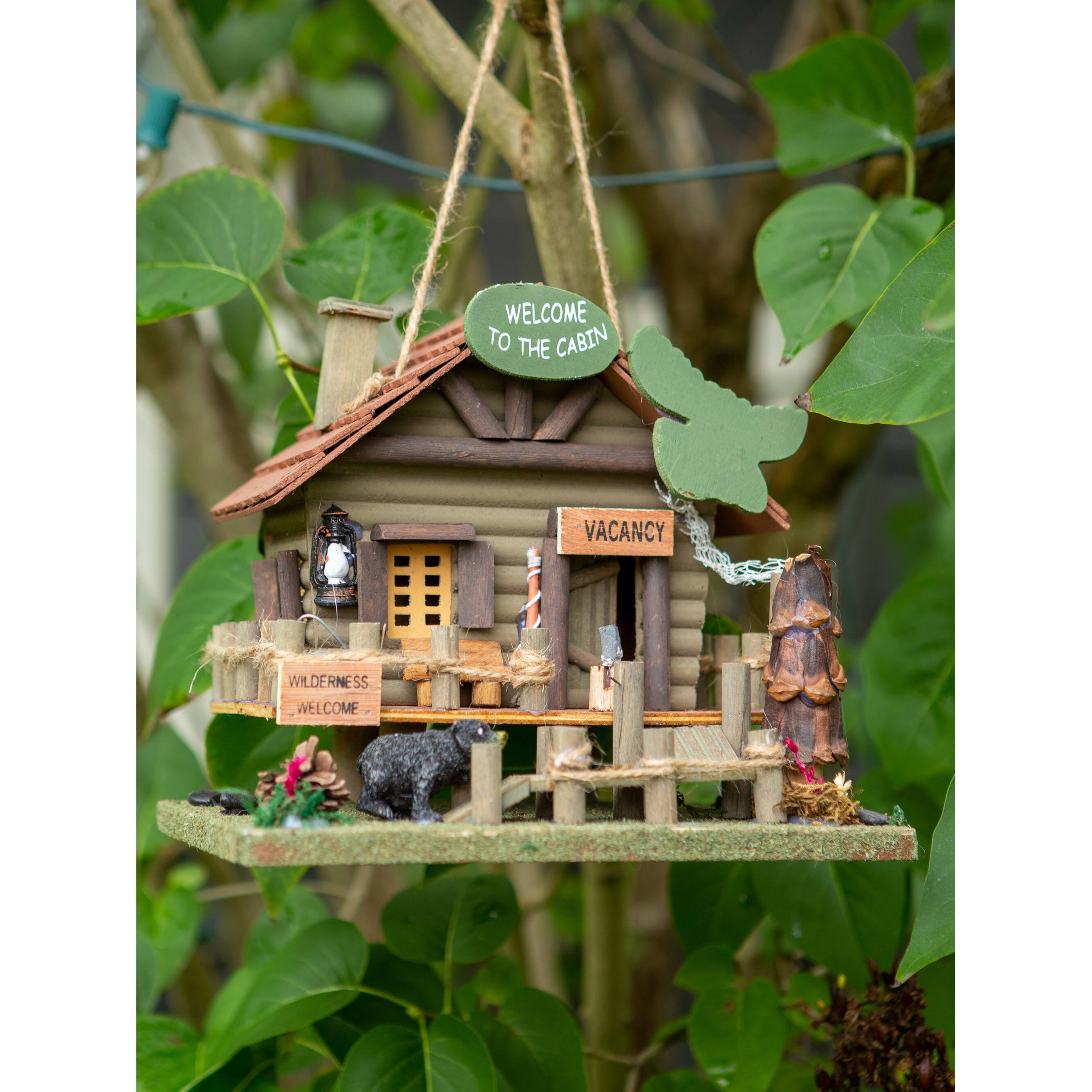 10.25&#x22; Rustic Woodland Cabin Birdhouse