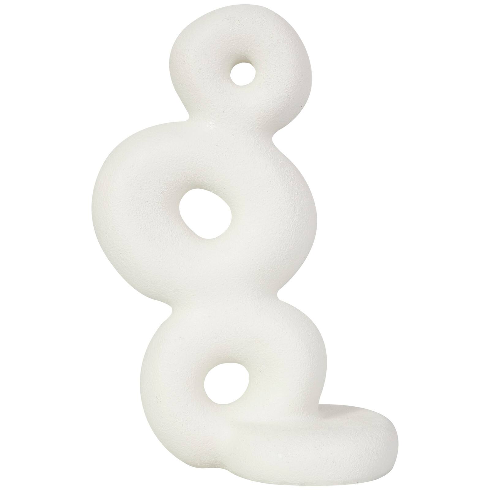 14" White Abstract Stacked Circle Ring Sculpture